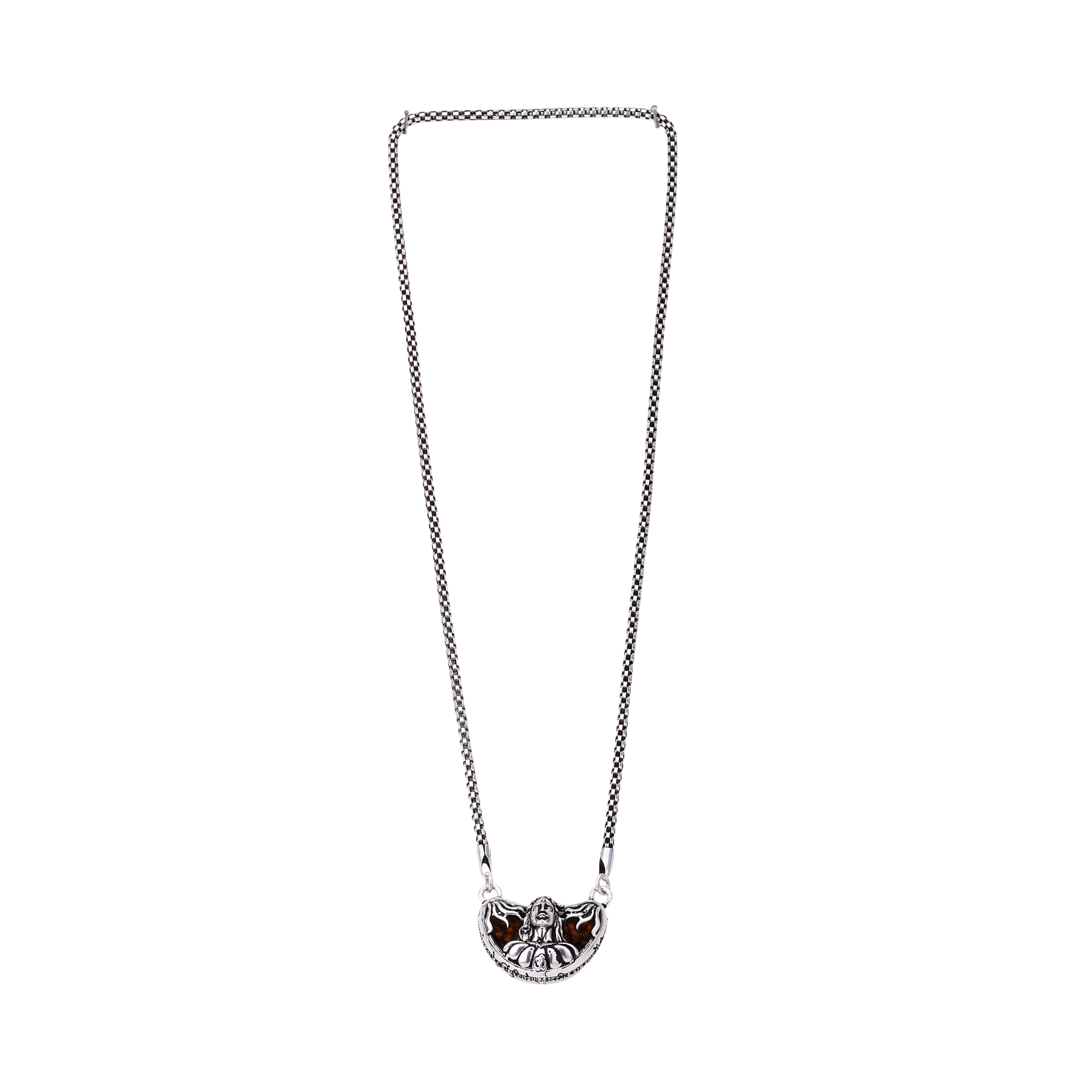 1 Mukhi Rudraksha with Adiyogi Silver Cap Pendant - Image 4