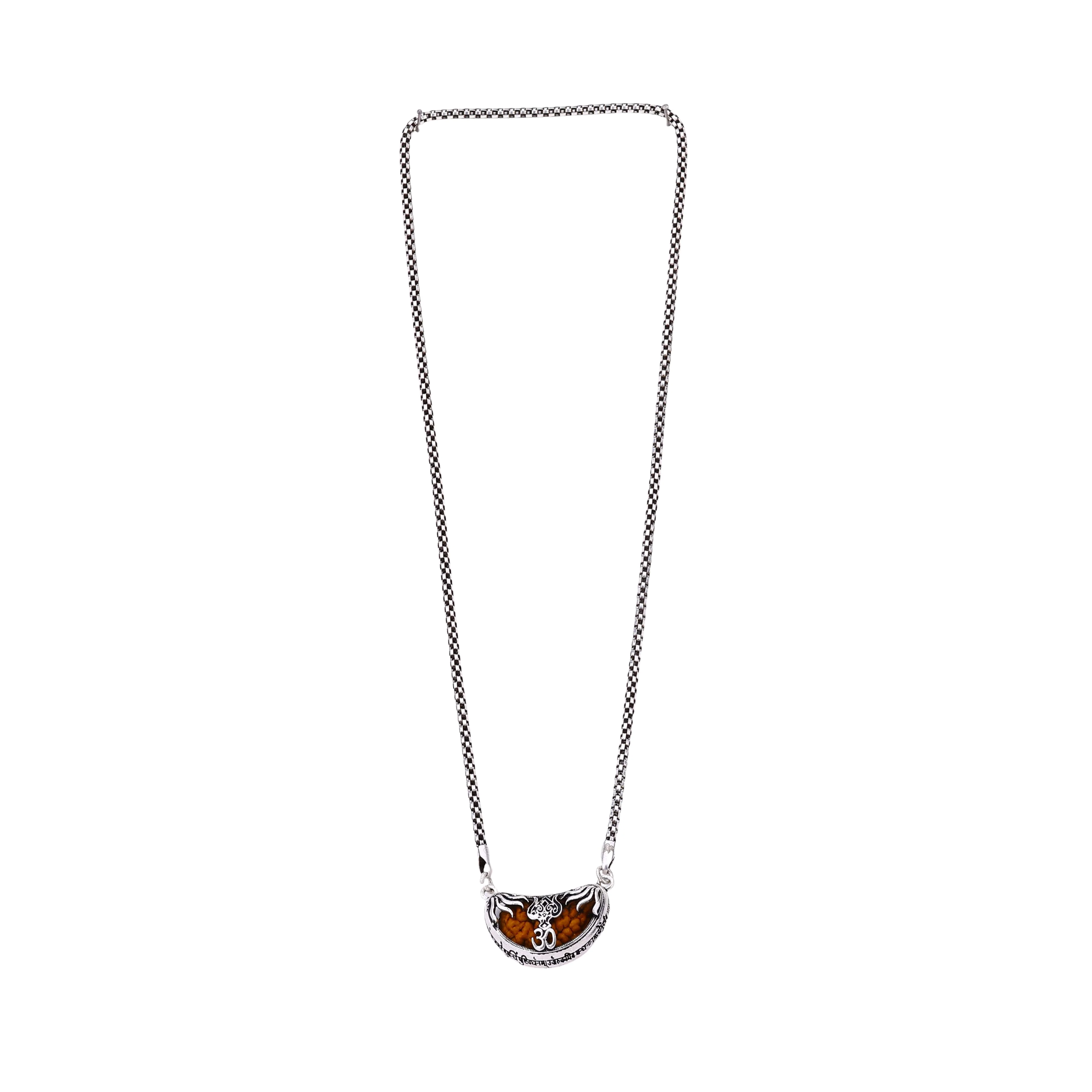 1 Mukhi Rudraksha with Trishul Silver Cap Pendant - Image 5