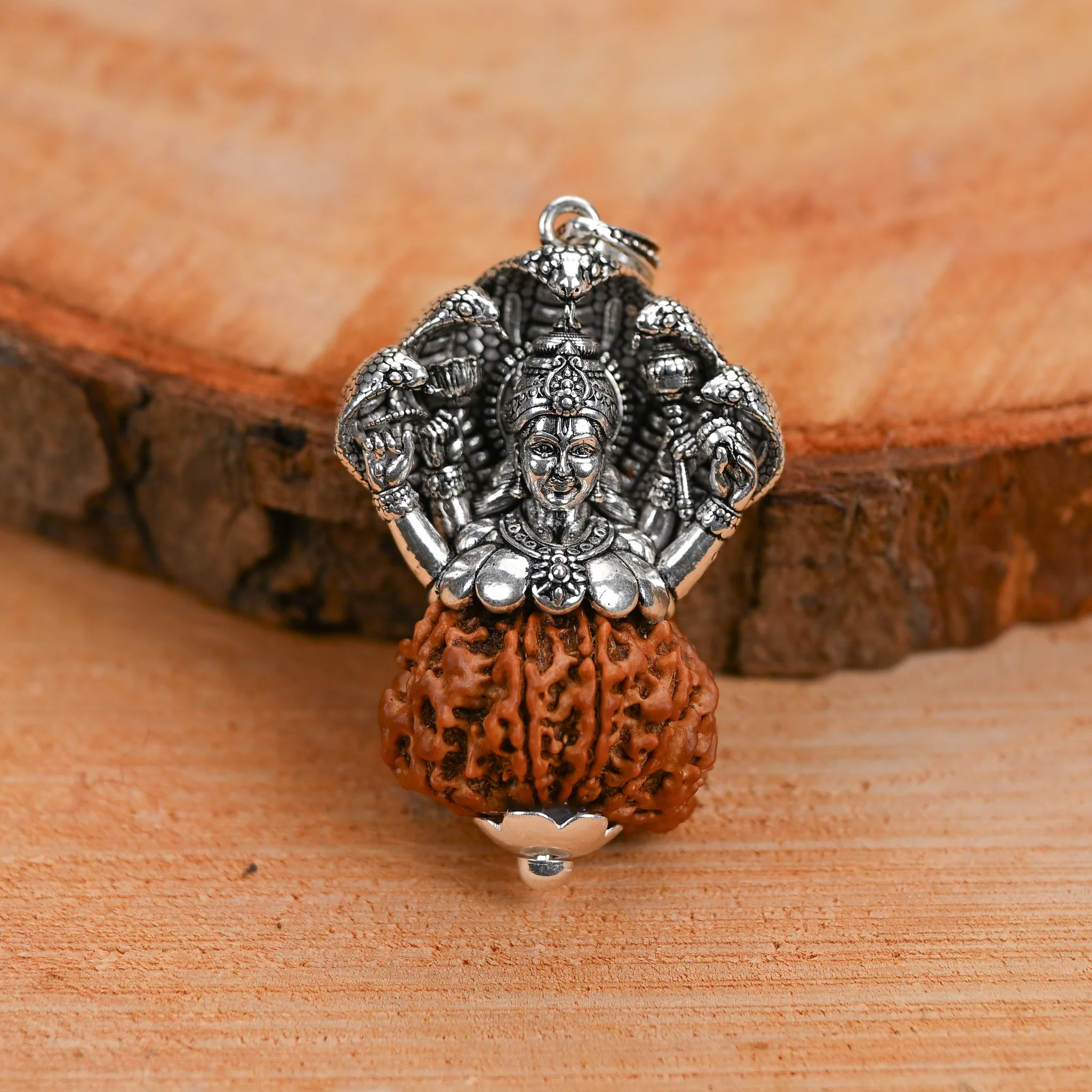 Vishnuji Pendant with 10 Mukhi Nepali Rudraksha