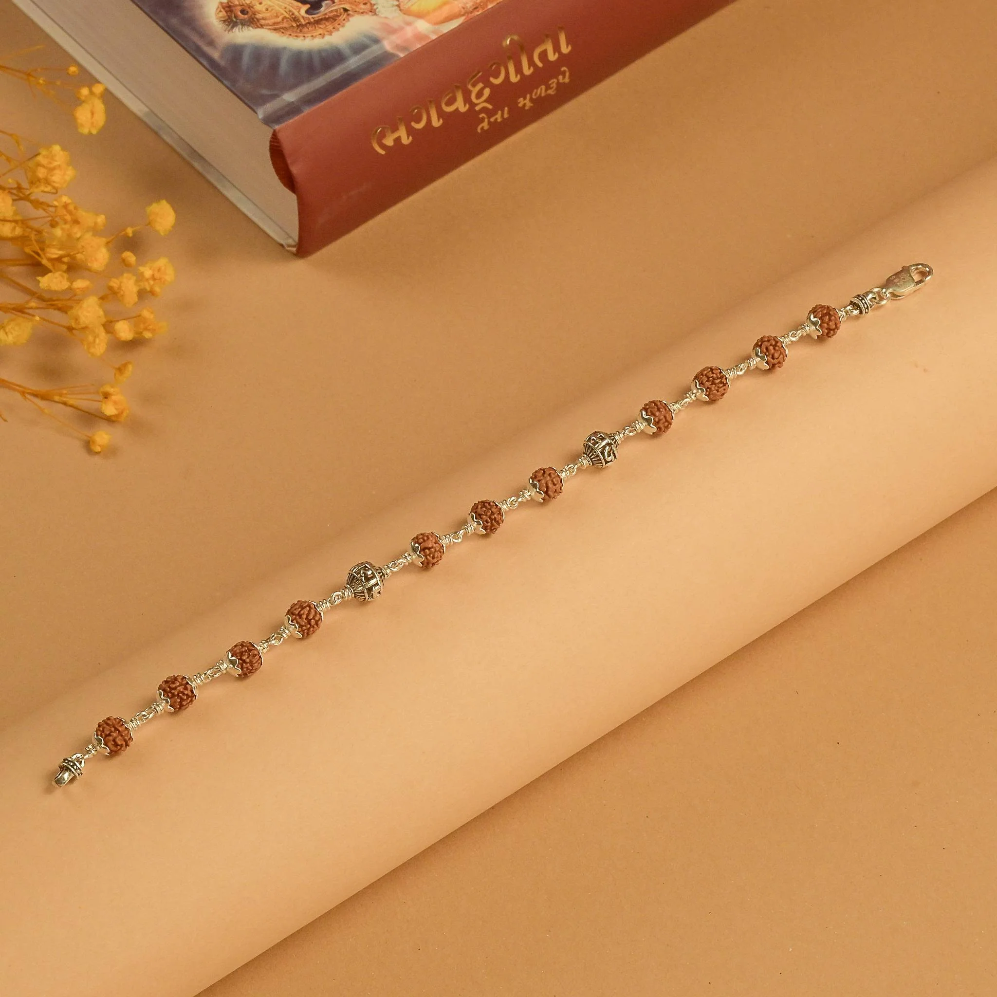 Rudraksha With Jay Shree Ram Bead Bracelet - Image 2