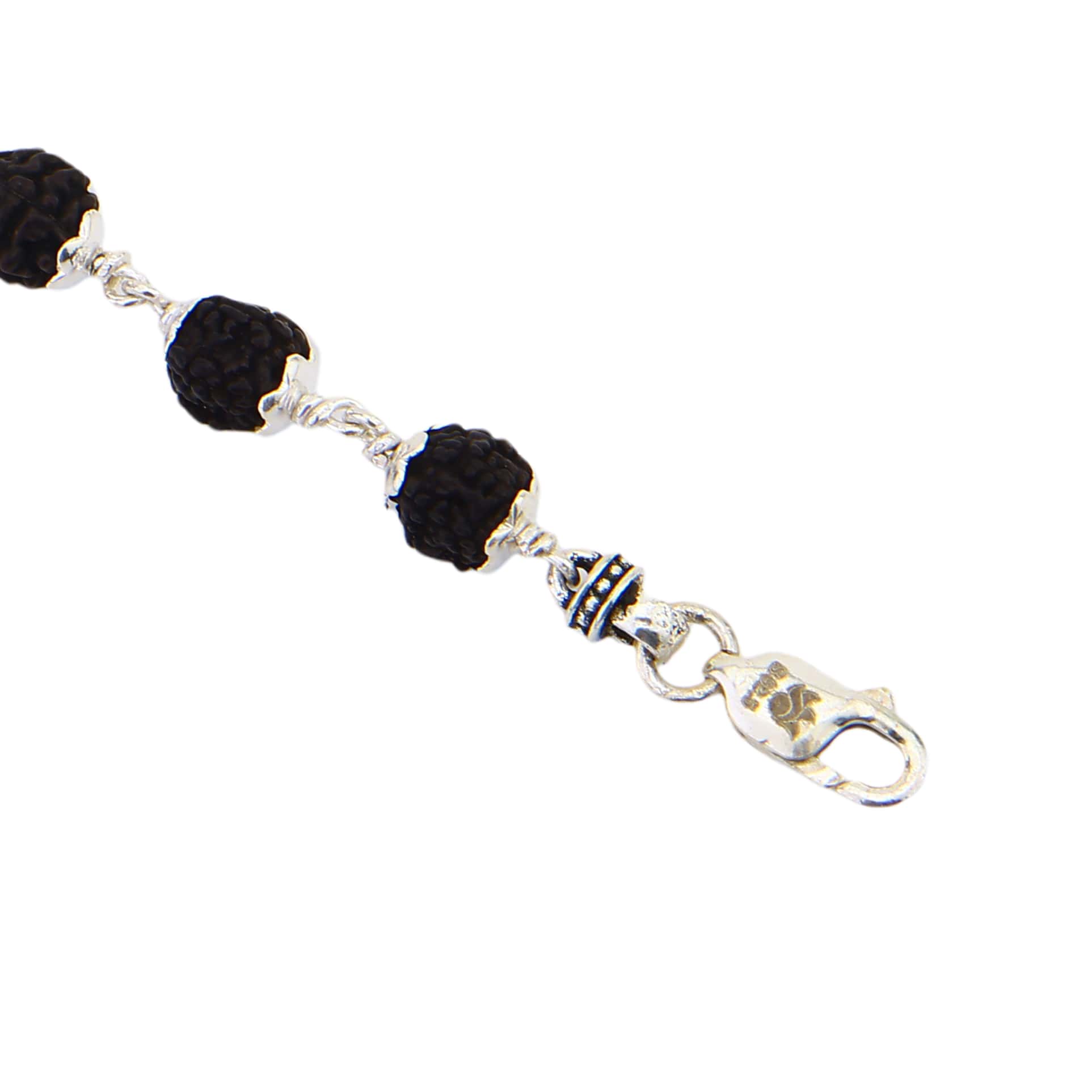 6–7 mm Black Rudraksha Silver Bracelet - Image 6