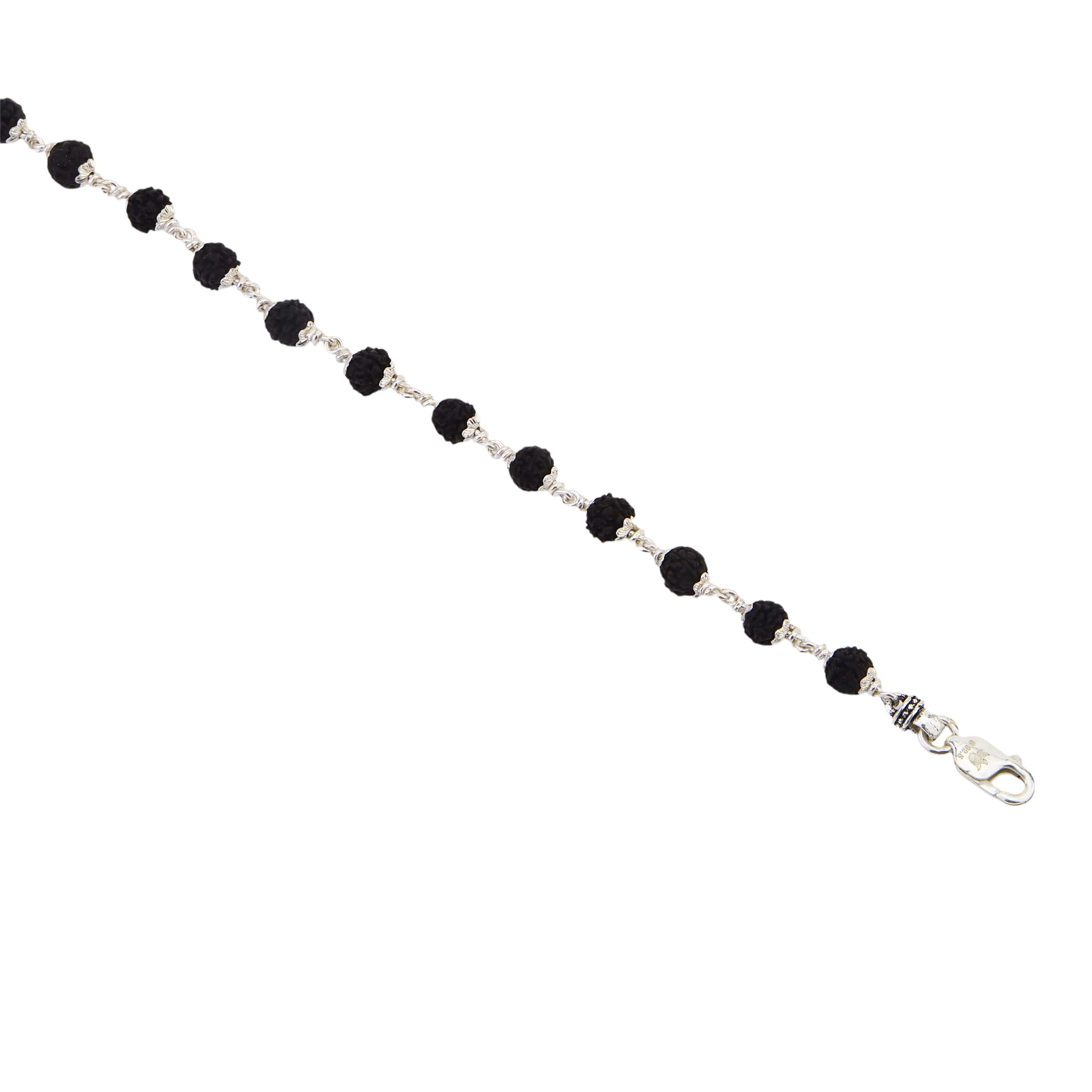 8–9 mm Black Rudraksha Silver Bracelet - Image 5