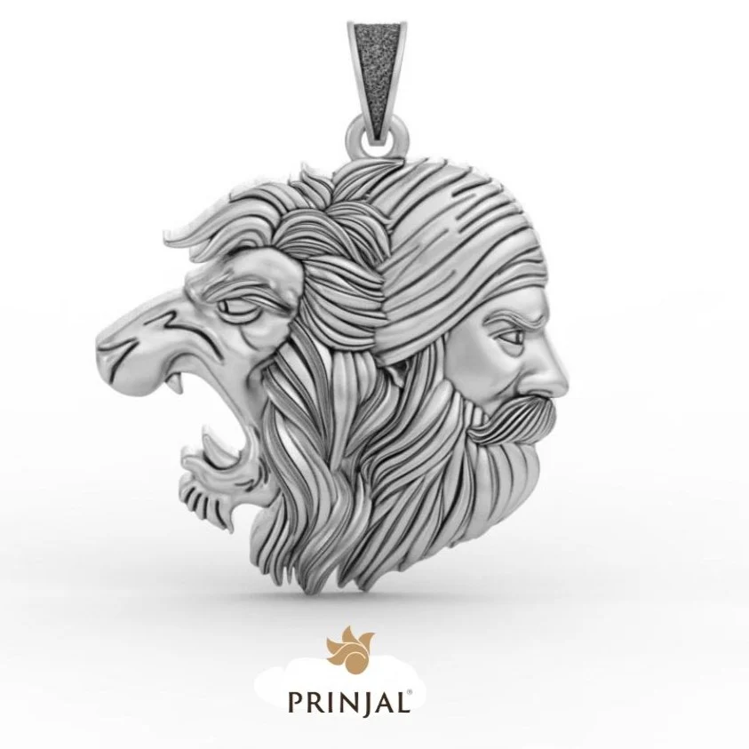 Silver Maratha King Shivaji Pendant