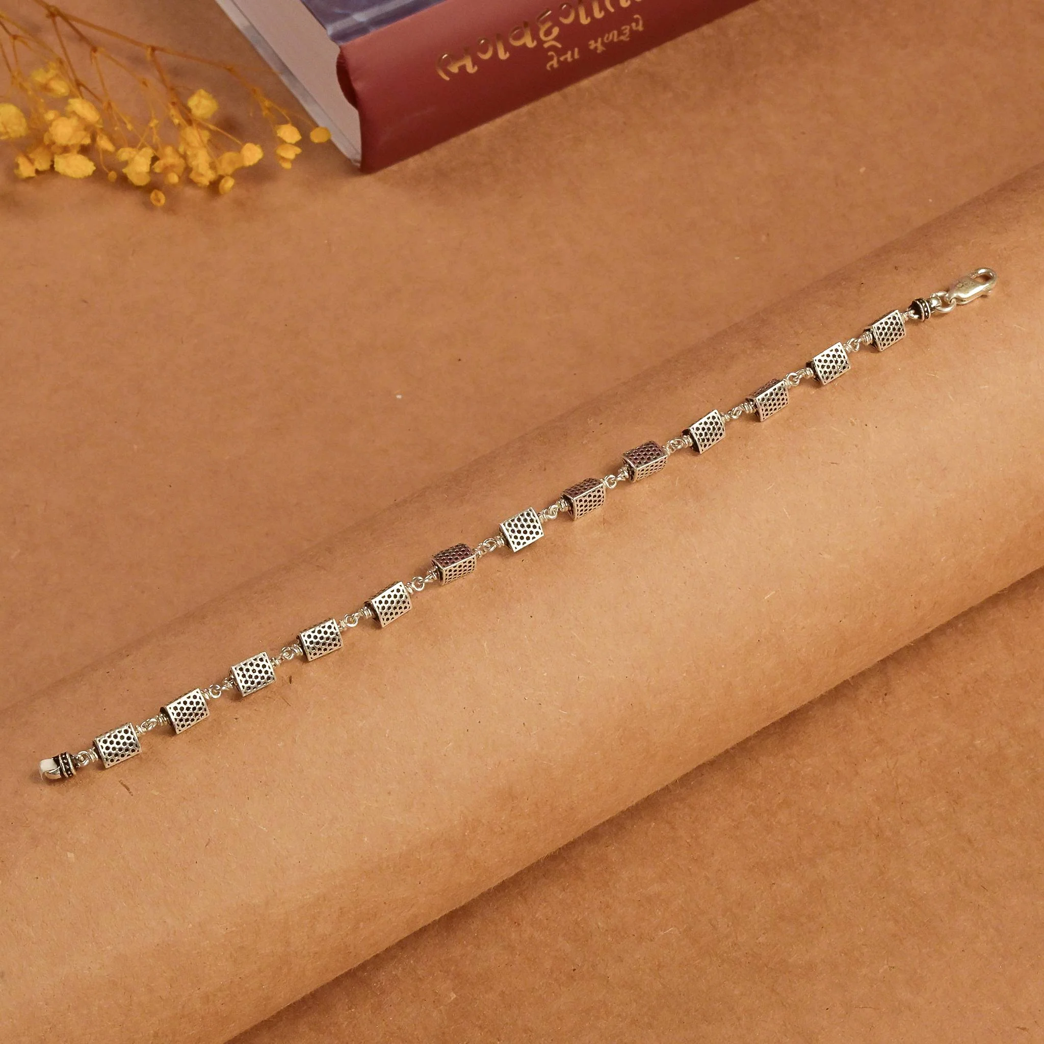 Triangle Silver Beads Bracelet - Image 2