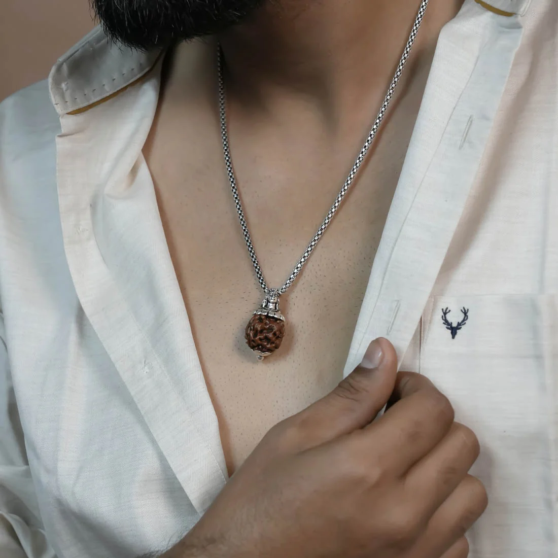 Adiyogi Pendant (3 Mukhi Nepali Rudraksha) - Image 3
