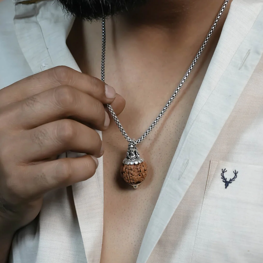 Adiyogi Pendant (4 Mukhi Nepali Rudraksha) - Image 3