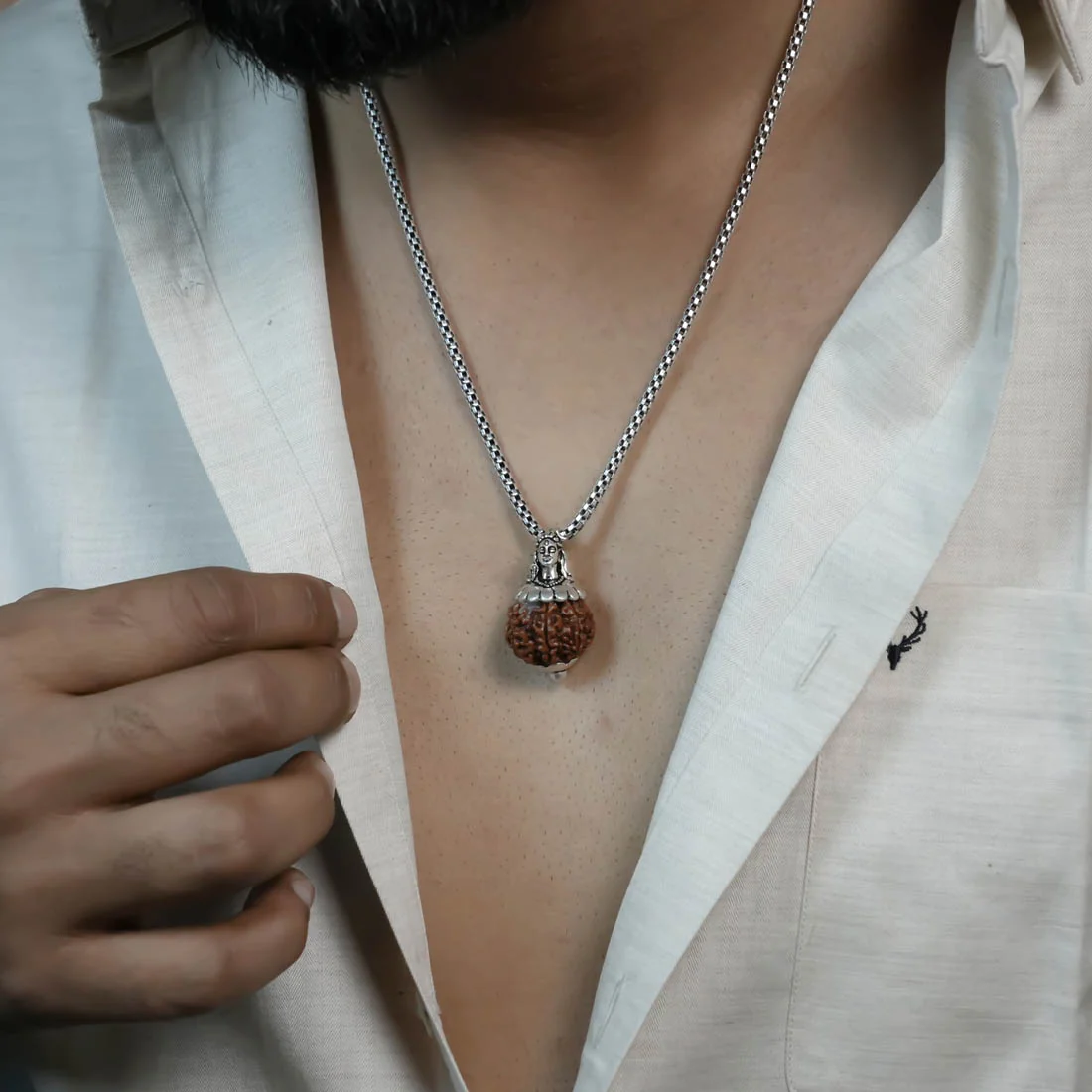 Adiyogi Pendant (7 Mukhi Nepali Rudraksha) - Image 3