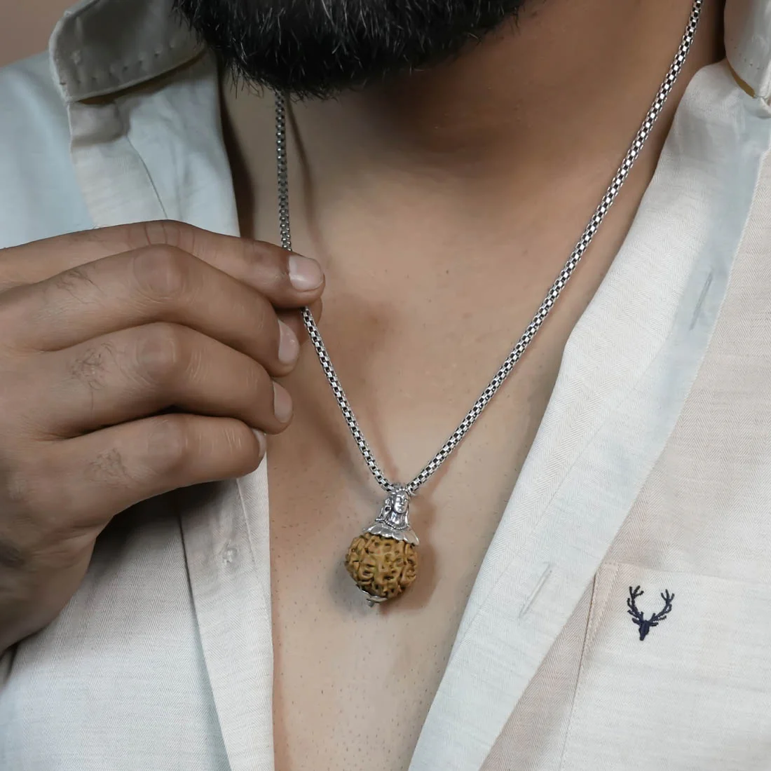 Adiyogi Pendant (8 Mukhi Nepali Rudraksha) - Image 3