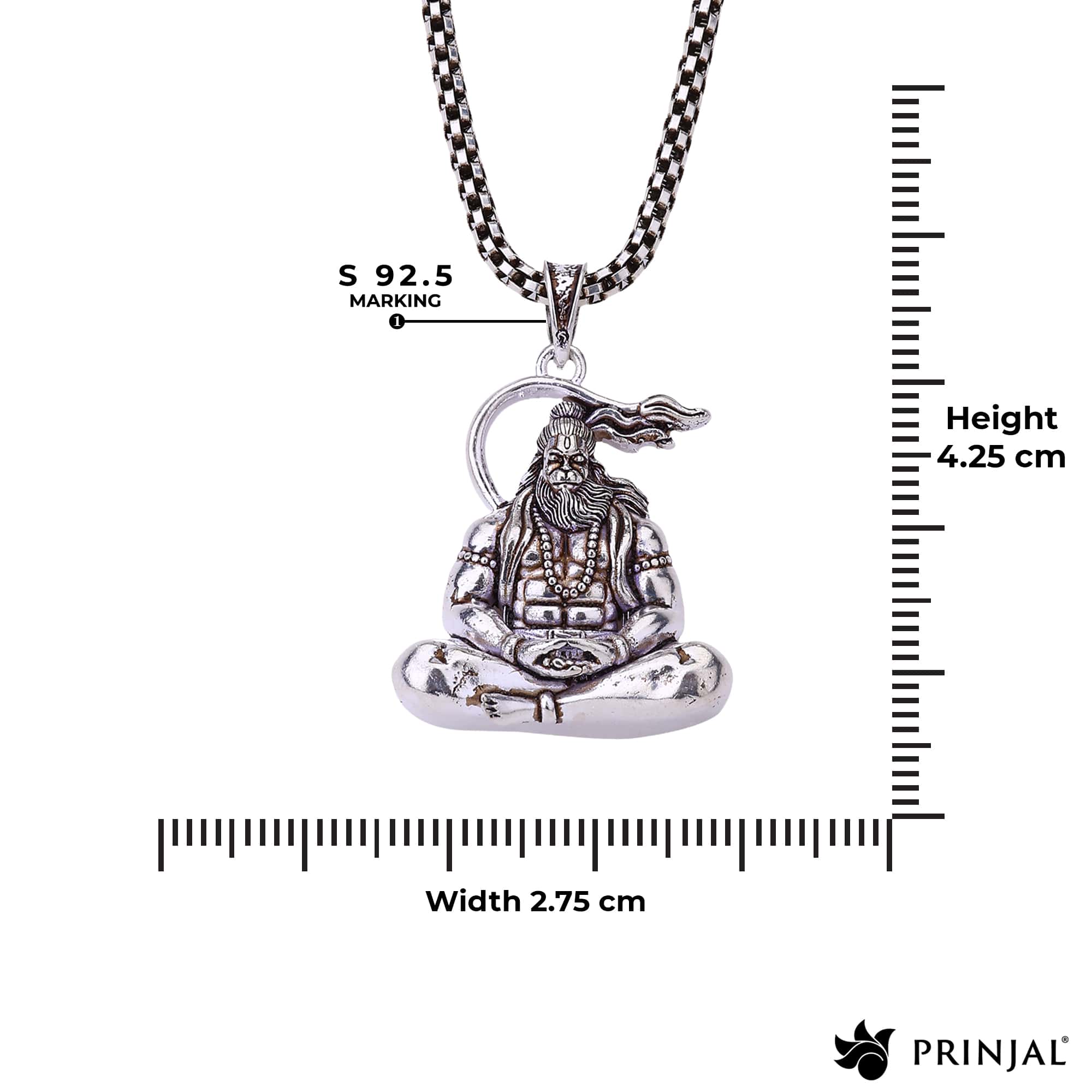 Bajrang Bali Silver Pendant - Image 5