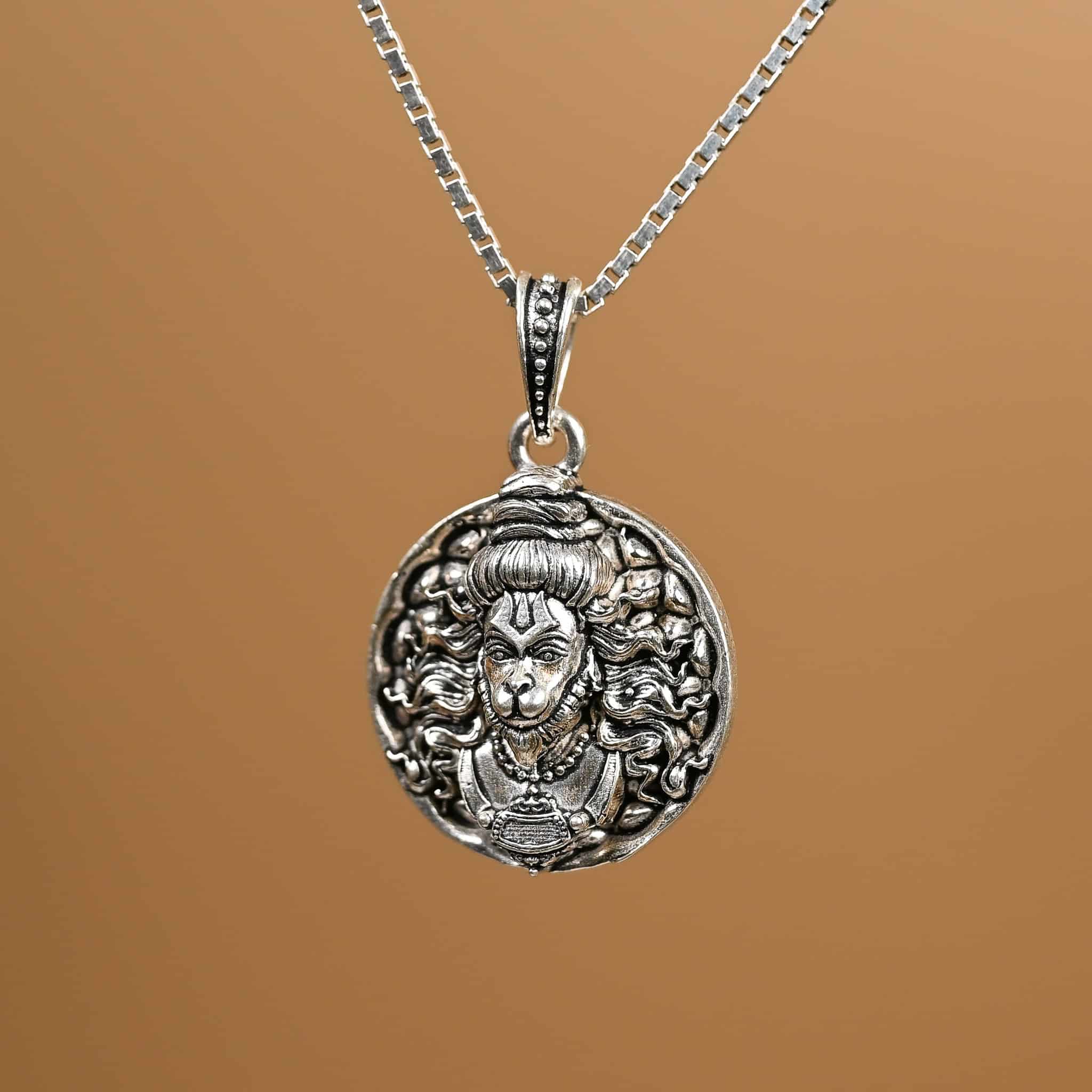 Bajrangbali Silver Pendant - Image 3