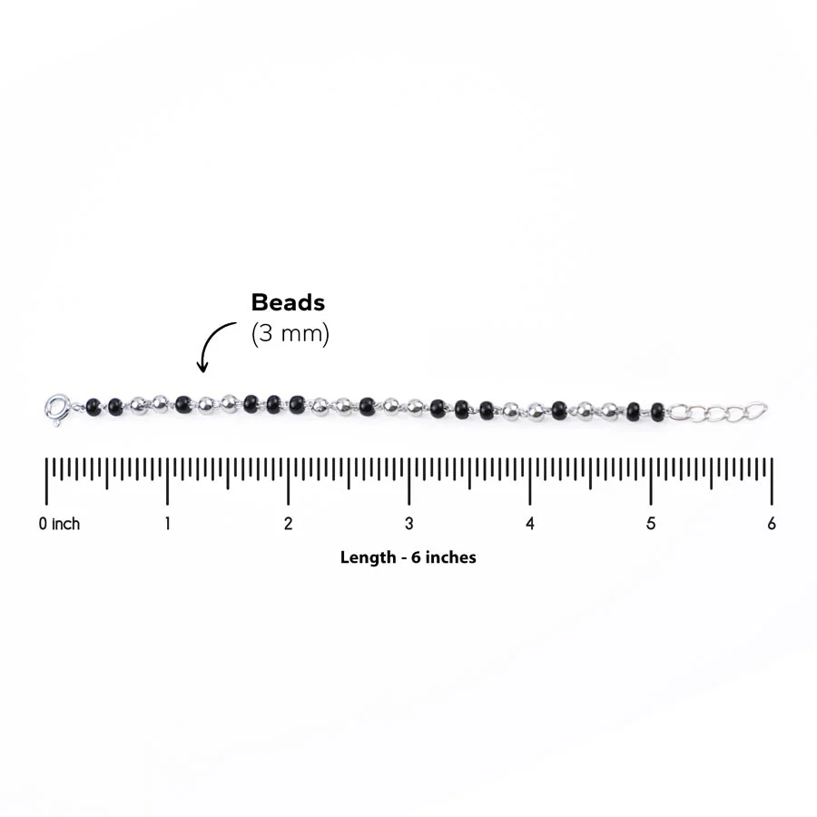 Black and Silver Beads Pattern Nazariya for Kids - Image 4