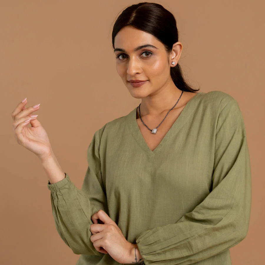 Solitaire Square Shape Mangalsutra in Silver 92.5 - Image 3