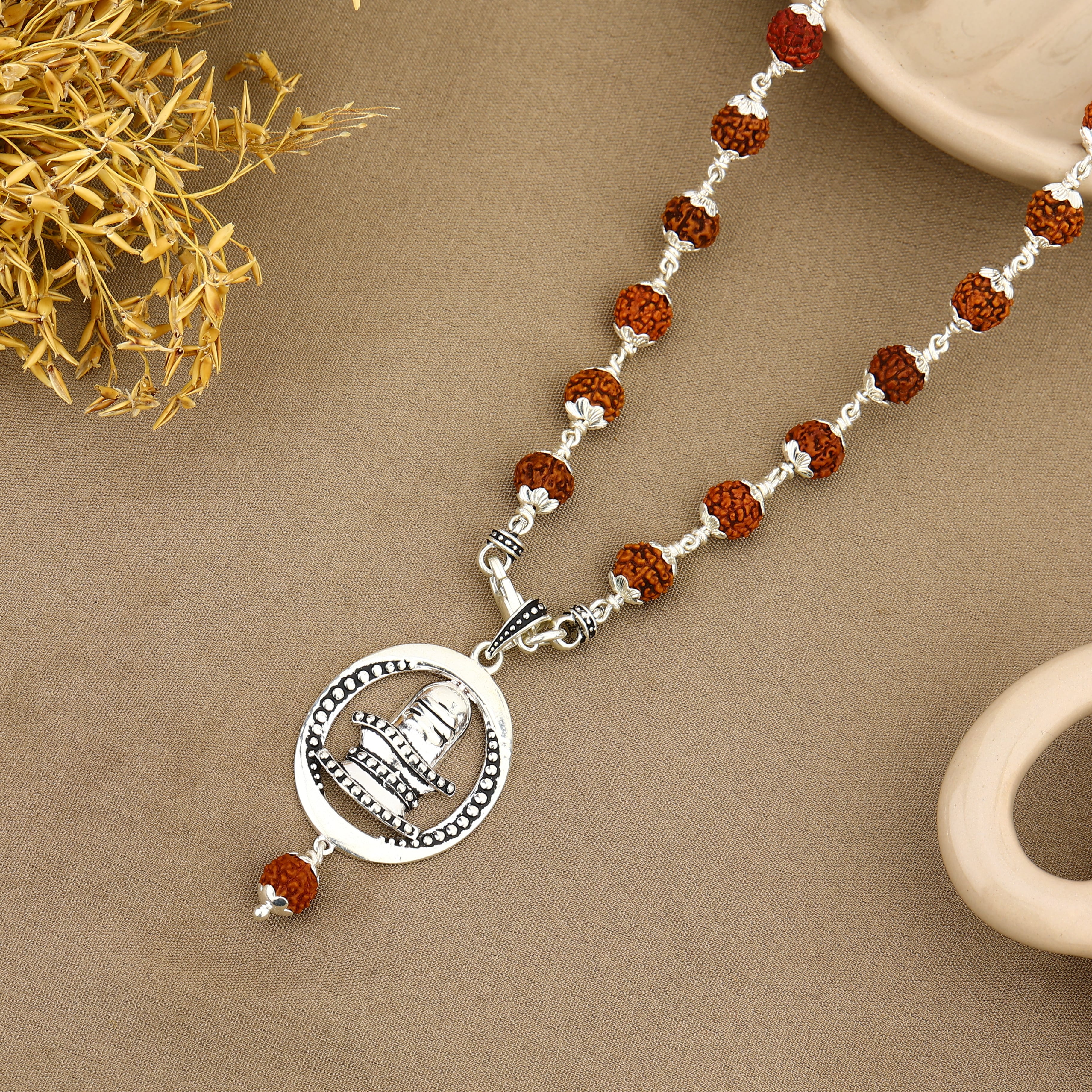 Divine Shivling Rudraksha Silver Pendant - Image 2