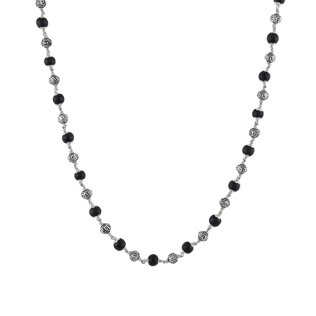 Karungali with Om Silver Beads Mala - Image 4