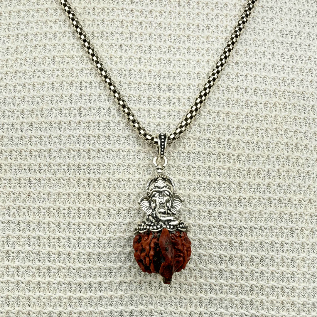 Ganesh Mukhi Rudraksha Pendant in Silver - Image 4