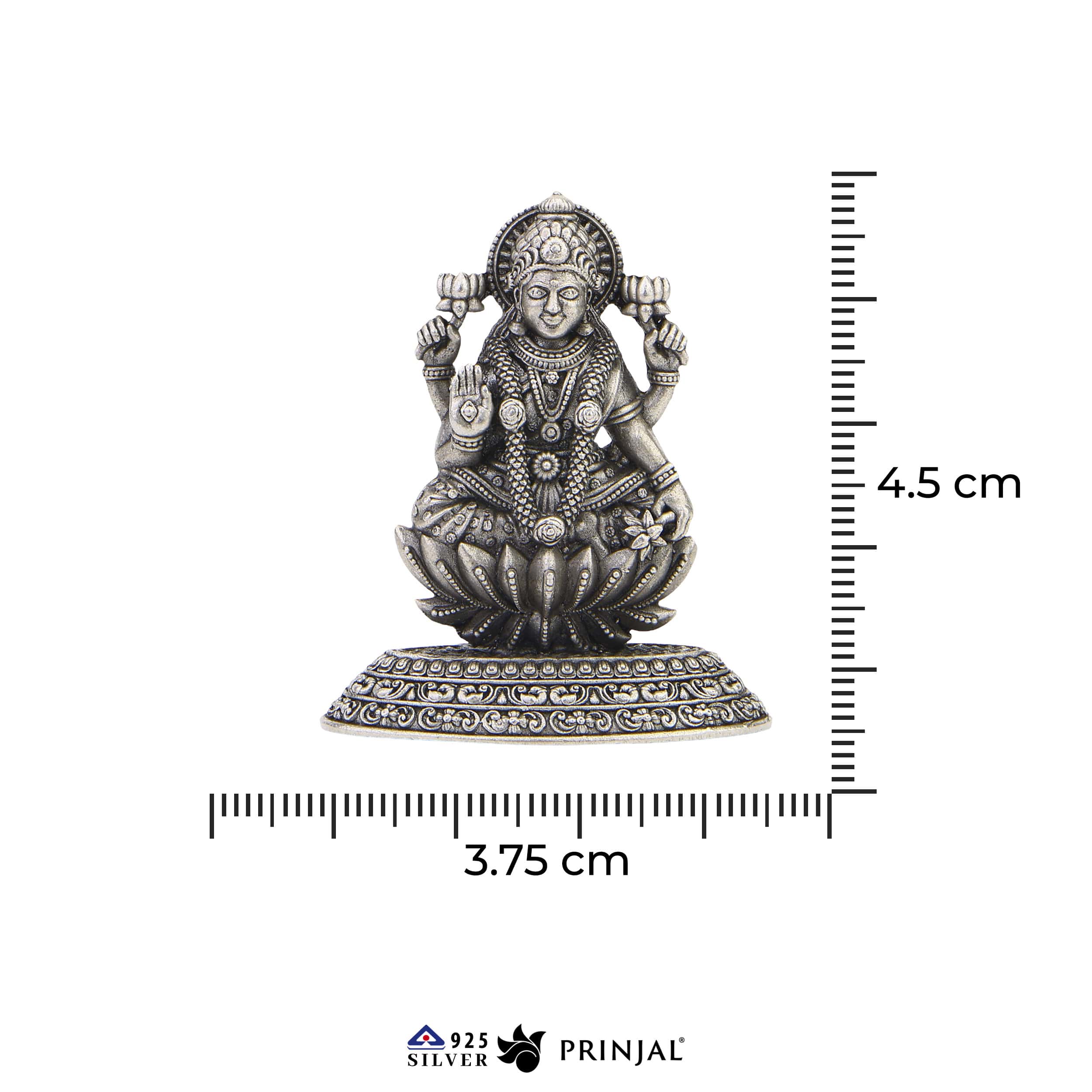 Goddess Dhanalakshmi Silver Murti - Image 3