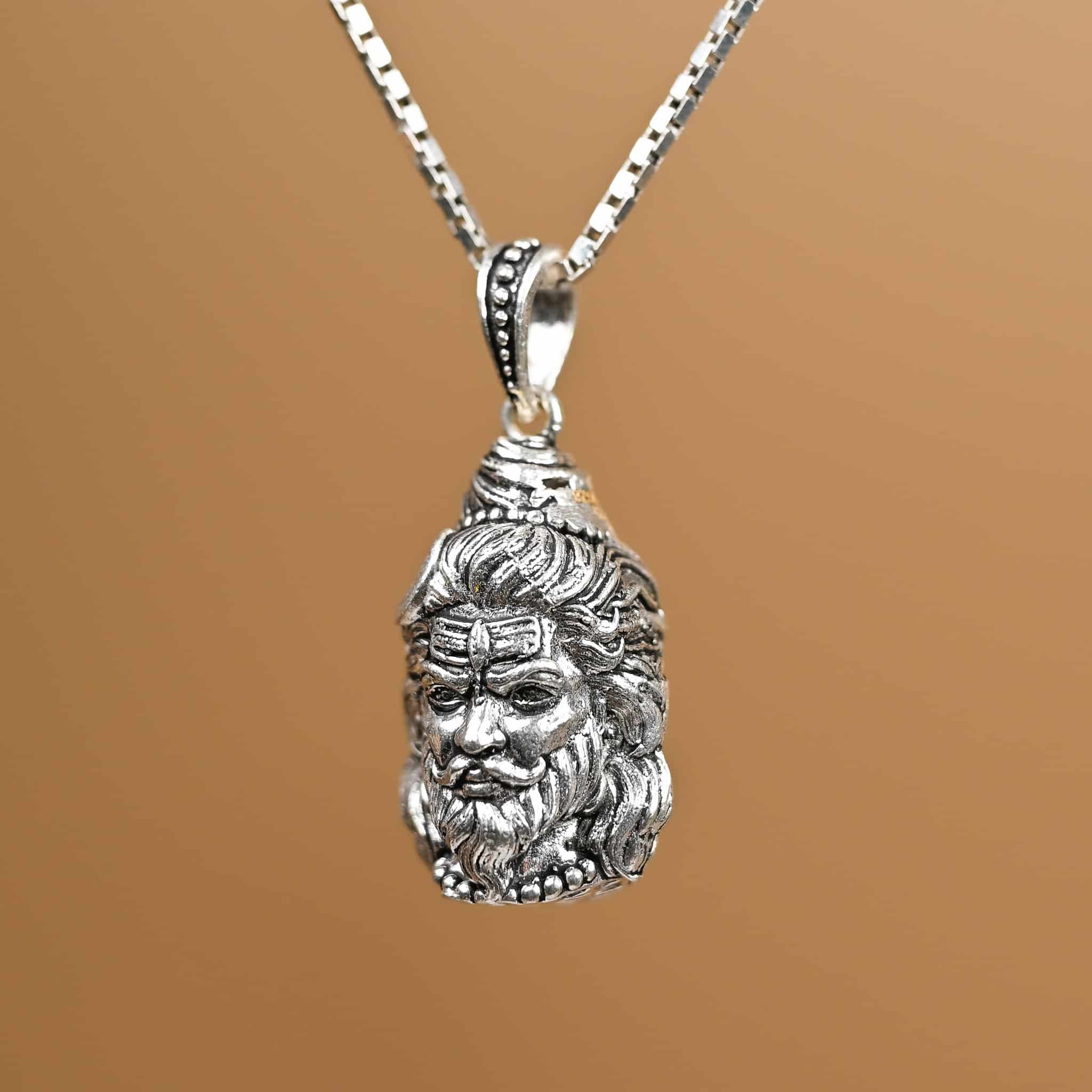 Hanuman With Mahadev Silver Pendant - Image 5