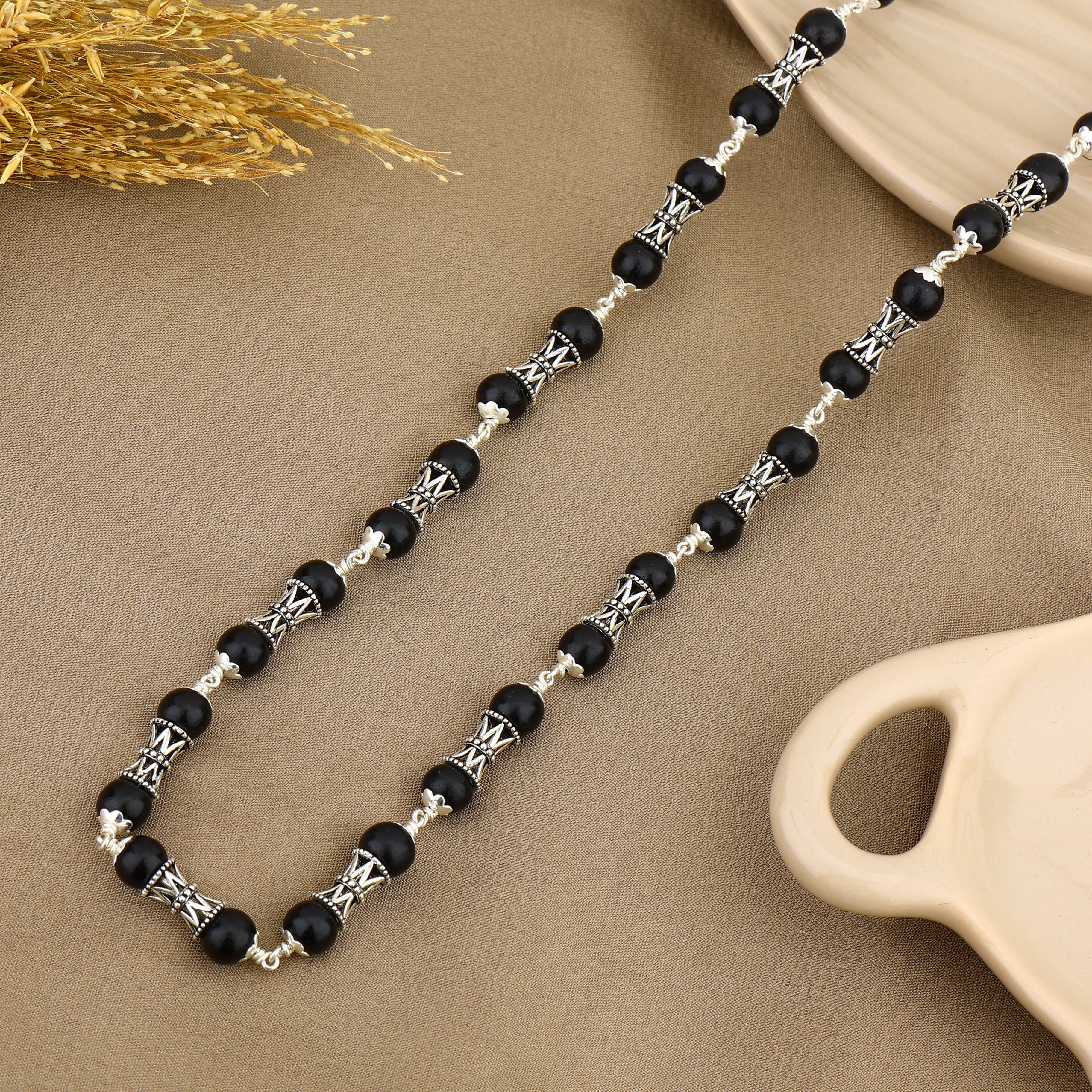 Karungali Silver Mala (Damru Beads) - Image 2