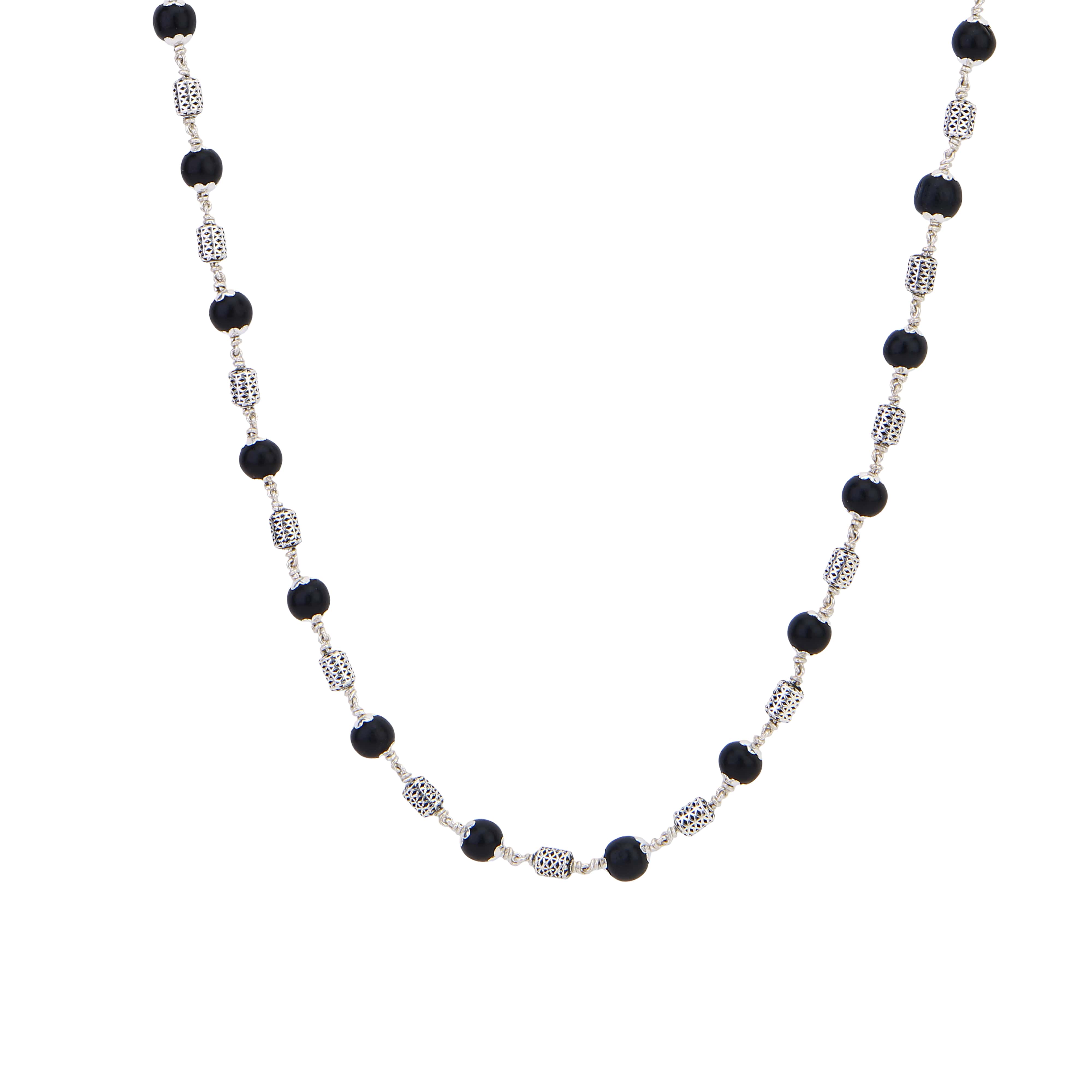 Karungali Silver Mala (Filigree Oval Beads) - Image 5
