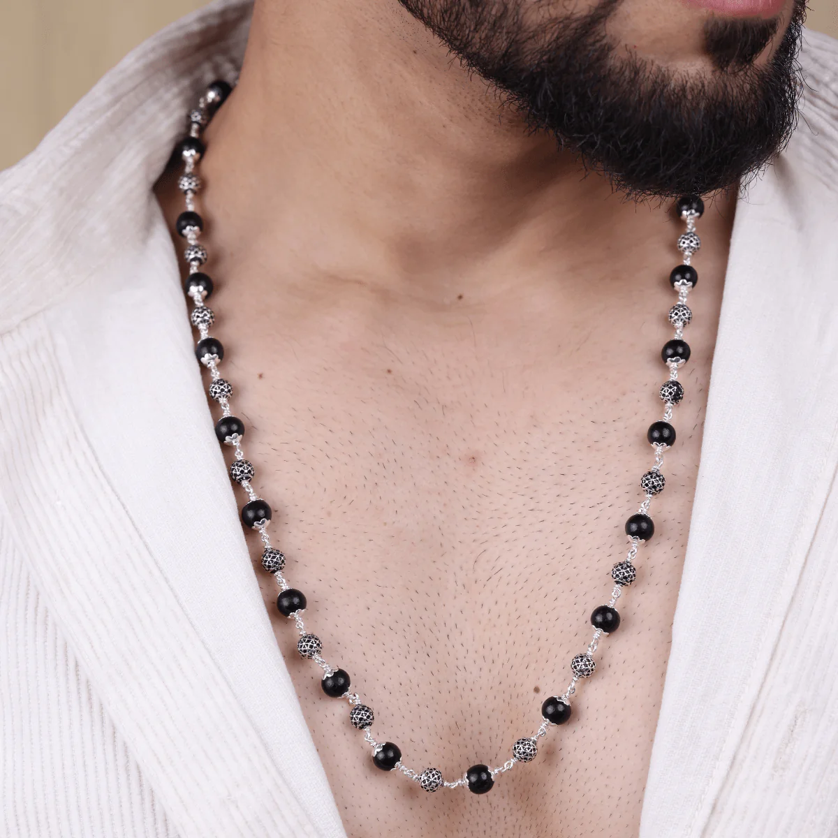 Karungali Silver Mala (Round Beads) - Image 3