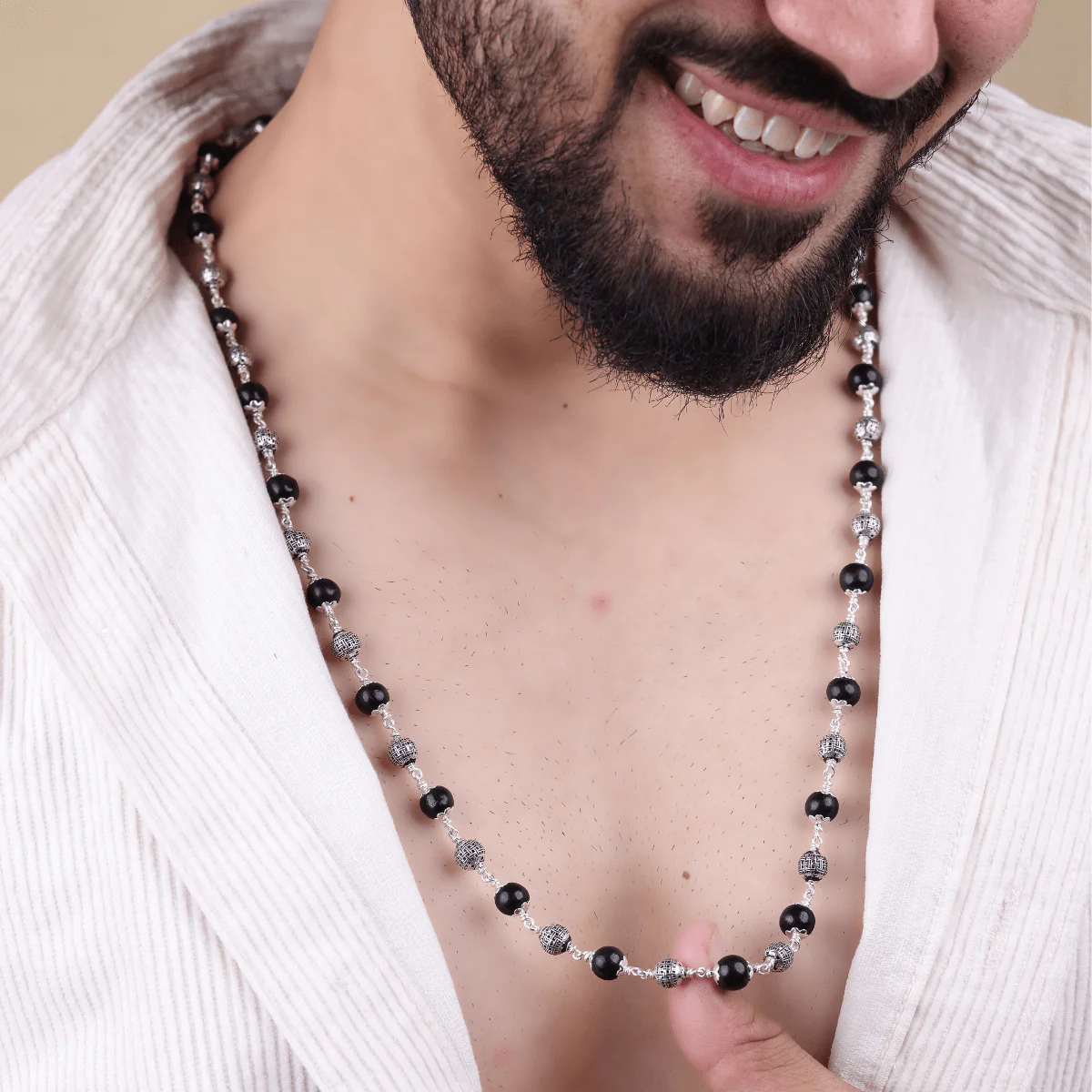 Karungali Silver Mala (Spherical Beads) - Image 3