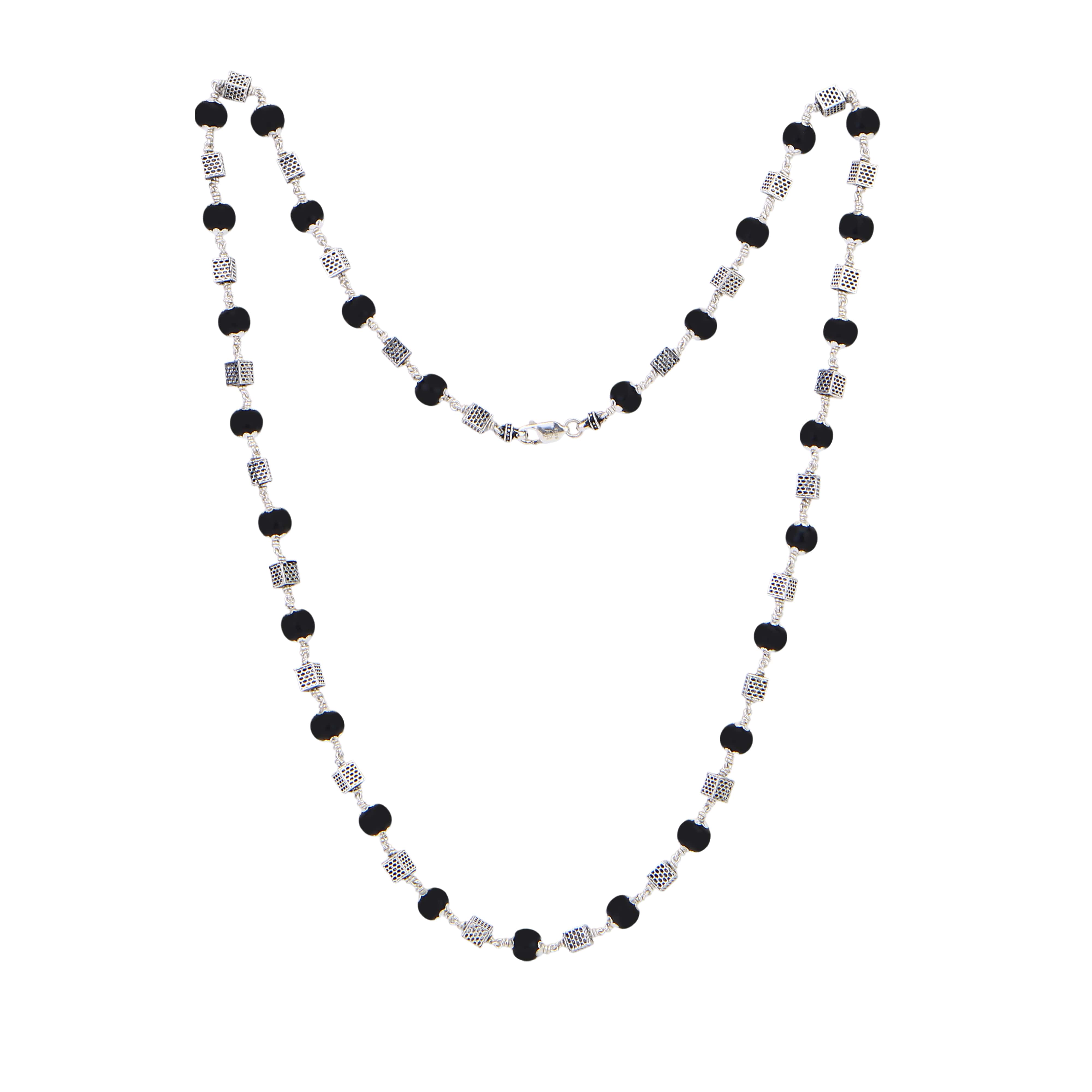Karungali Silver Mala (Square Beads) - Image 6
