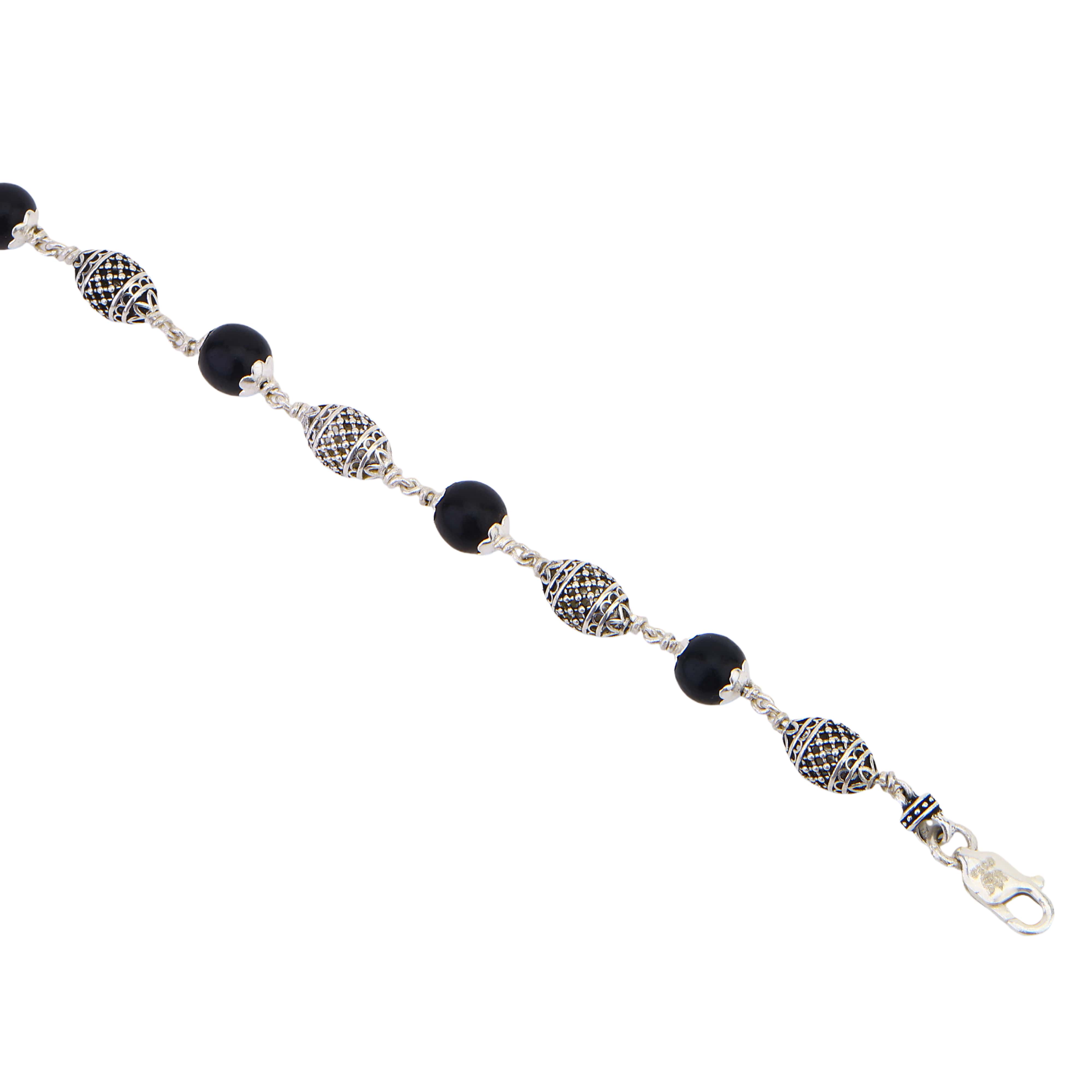 Karungali with Cylindrical Silver Bracelet - Image 5