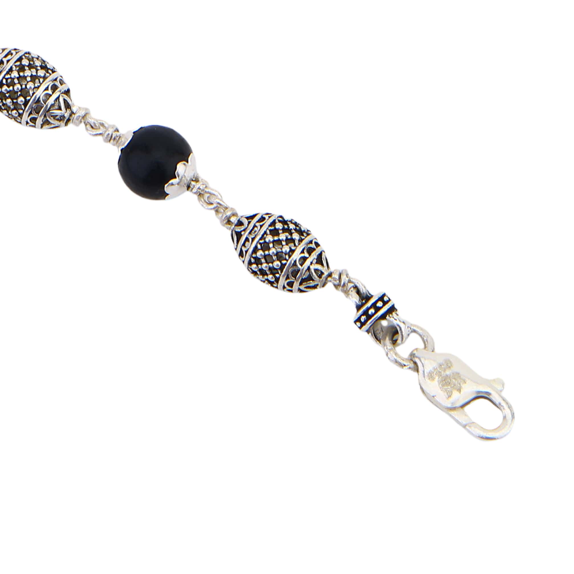 Karungali with Cylindrical Silver Bracelet - Image 6