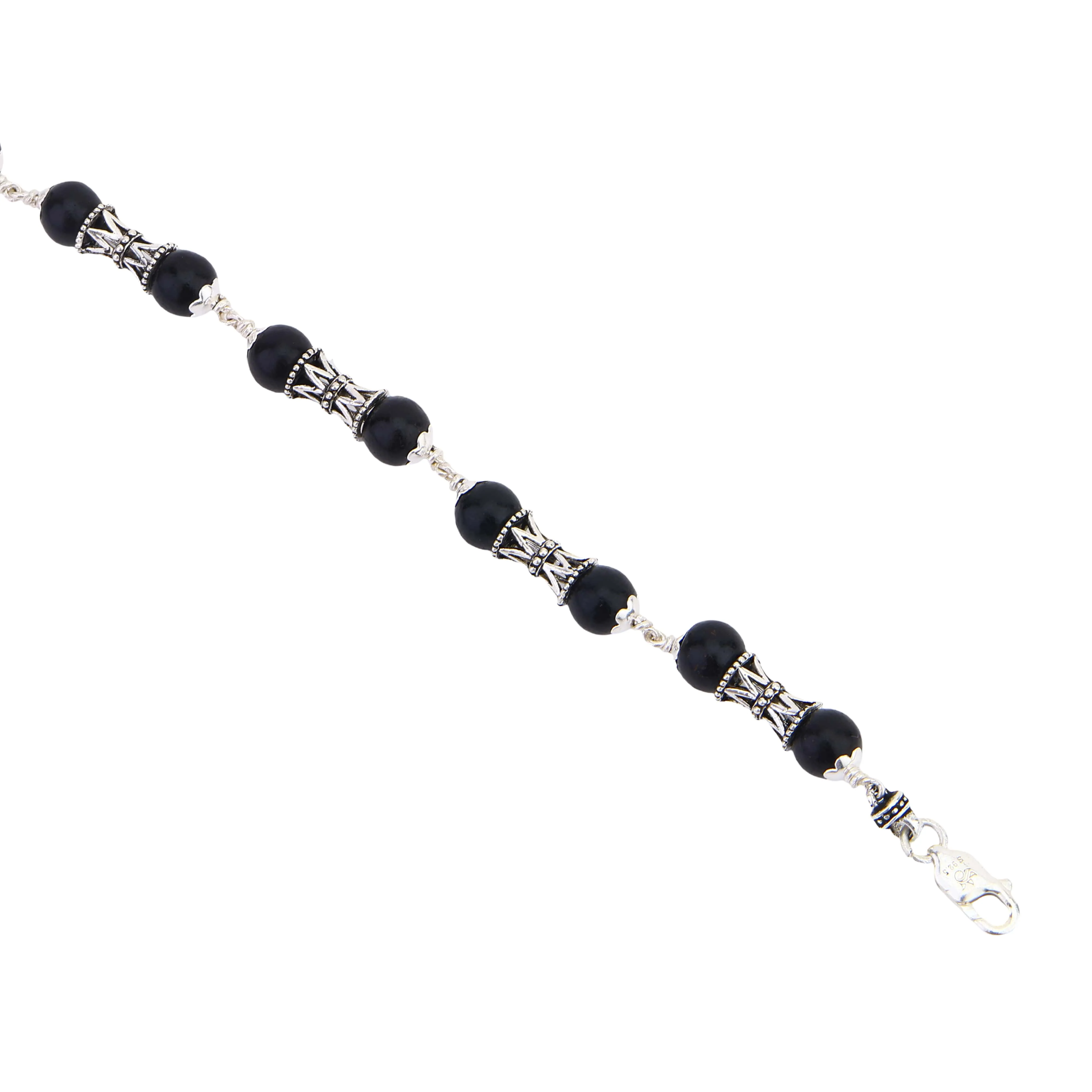 Karungali with Damru Silver Bracelet - Image 5