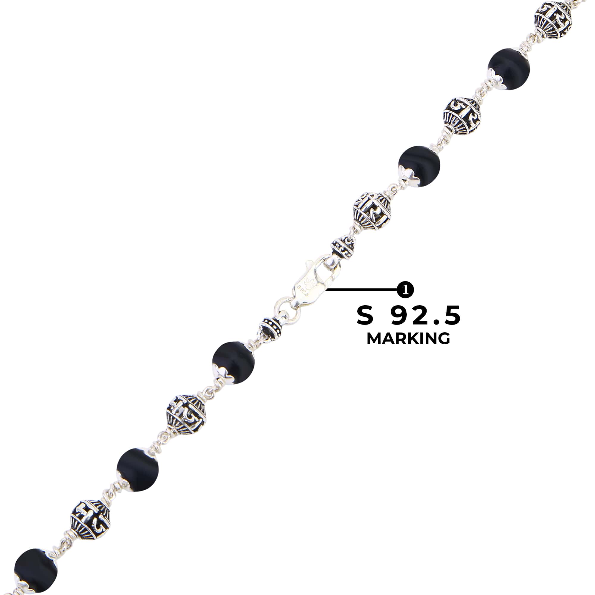 Karungali with Jay Shree Ram Beads Silver Mala - Image 5