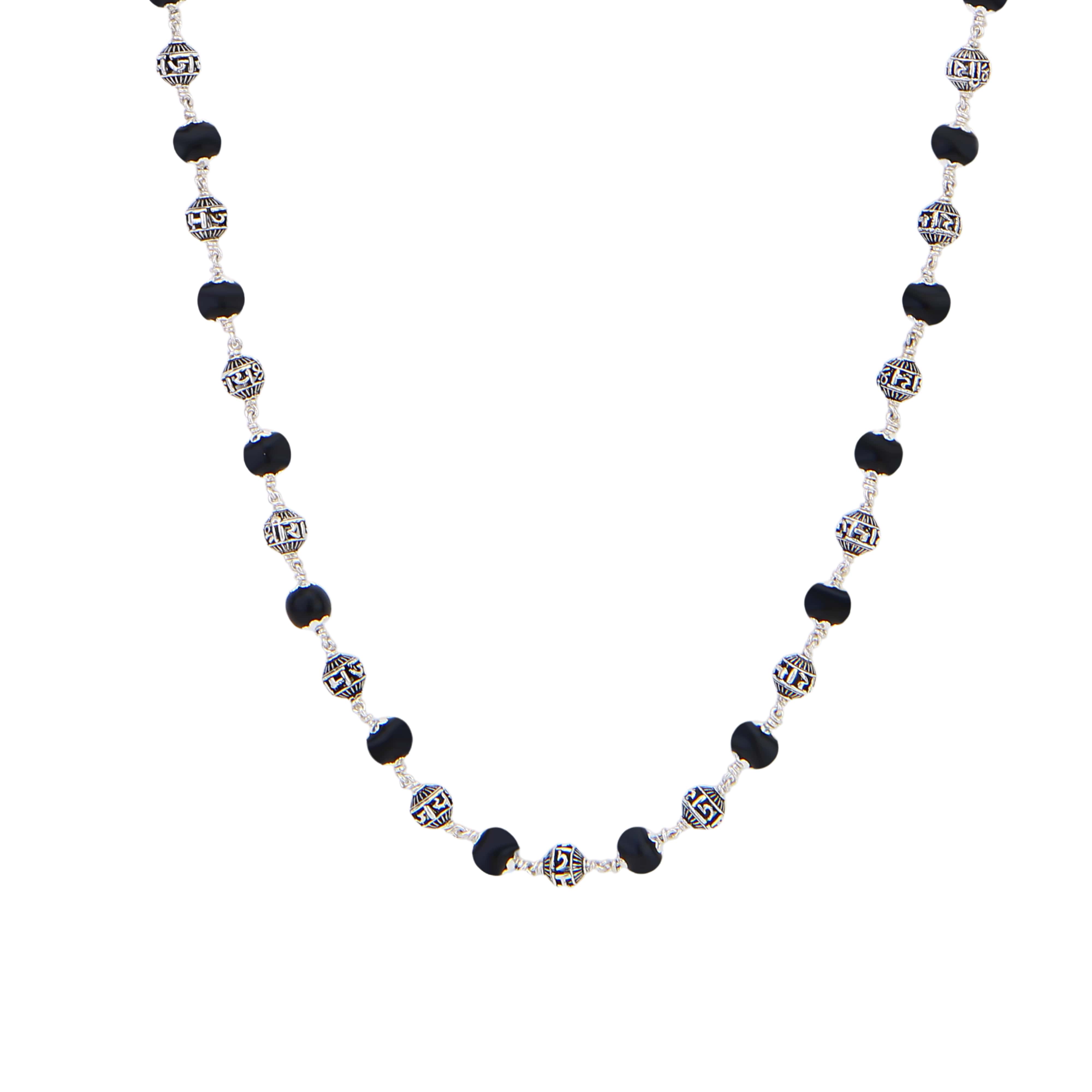 Karungali with Jay Shree Ram Beads Silver Mala - Image 6