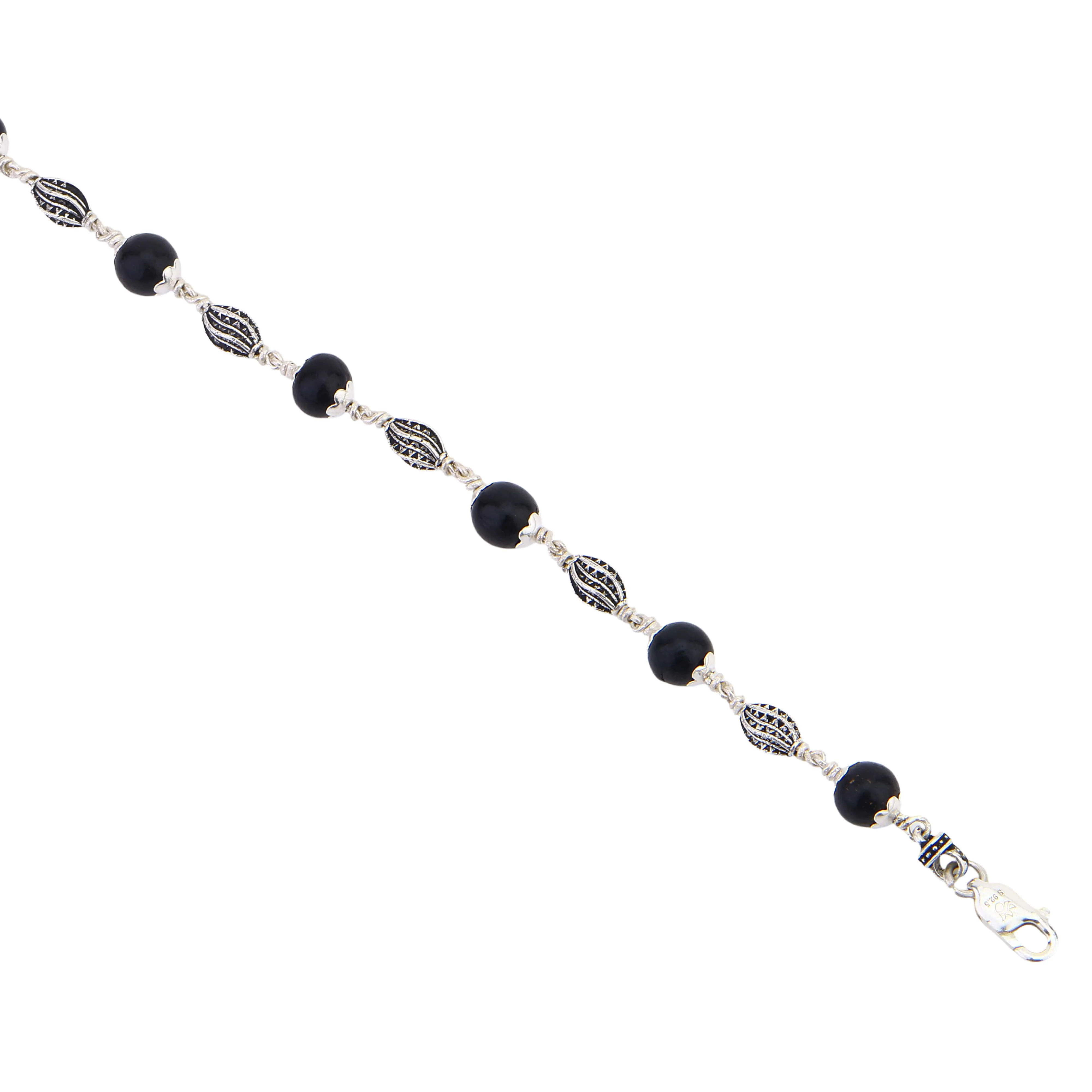 Karungali with Marquise Silver Bracelet - Image 5