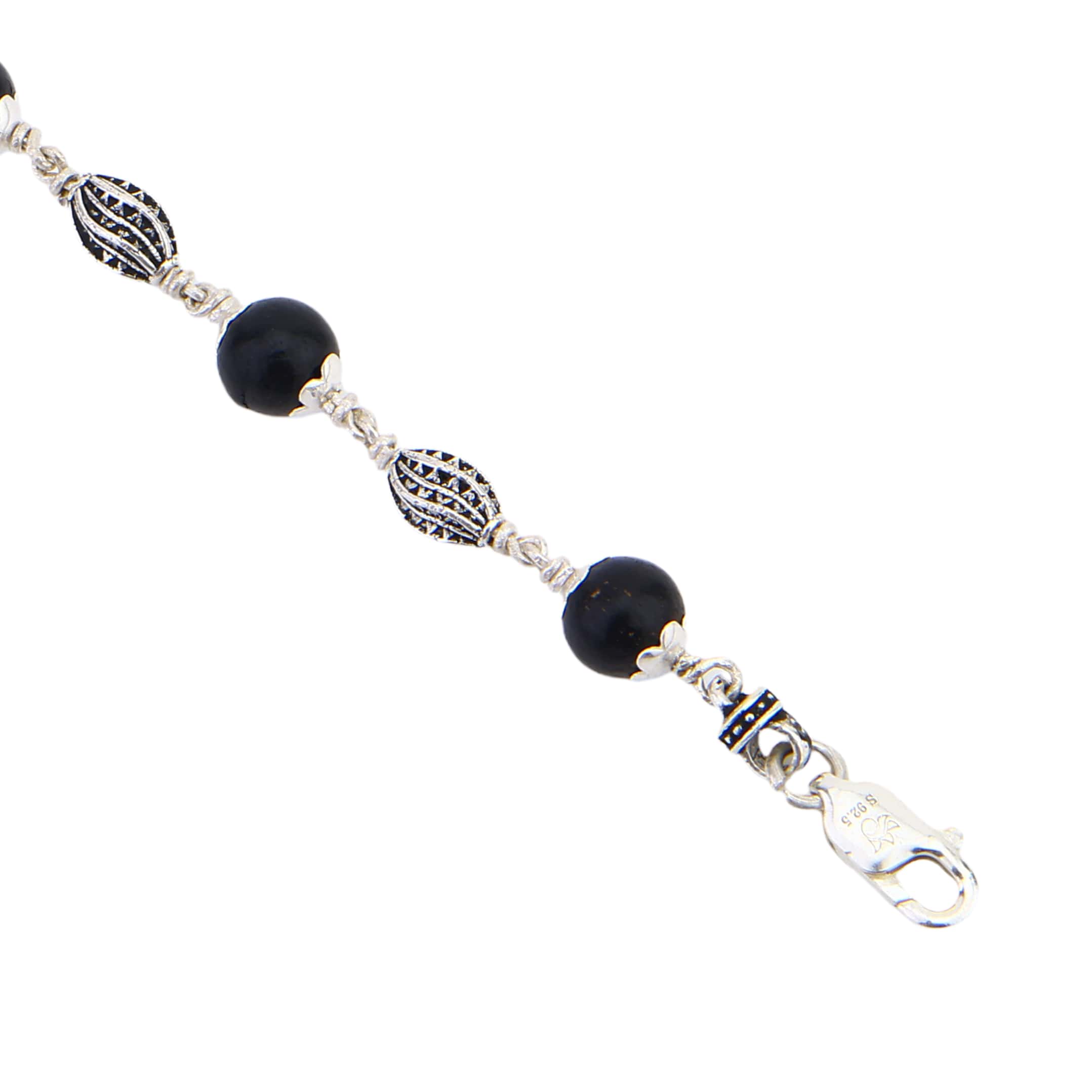 Karungali with Marquise Silver Bracelet - Image 6