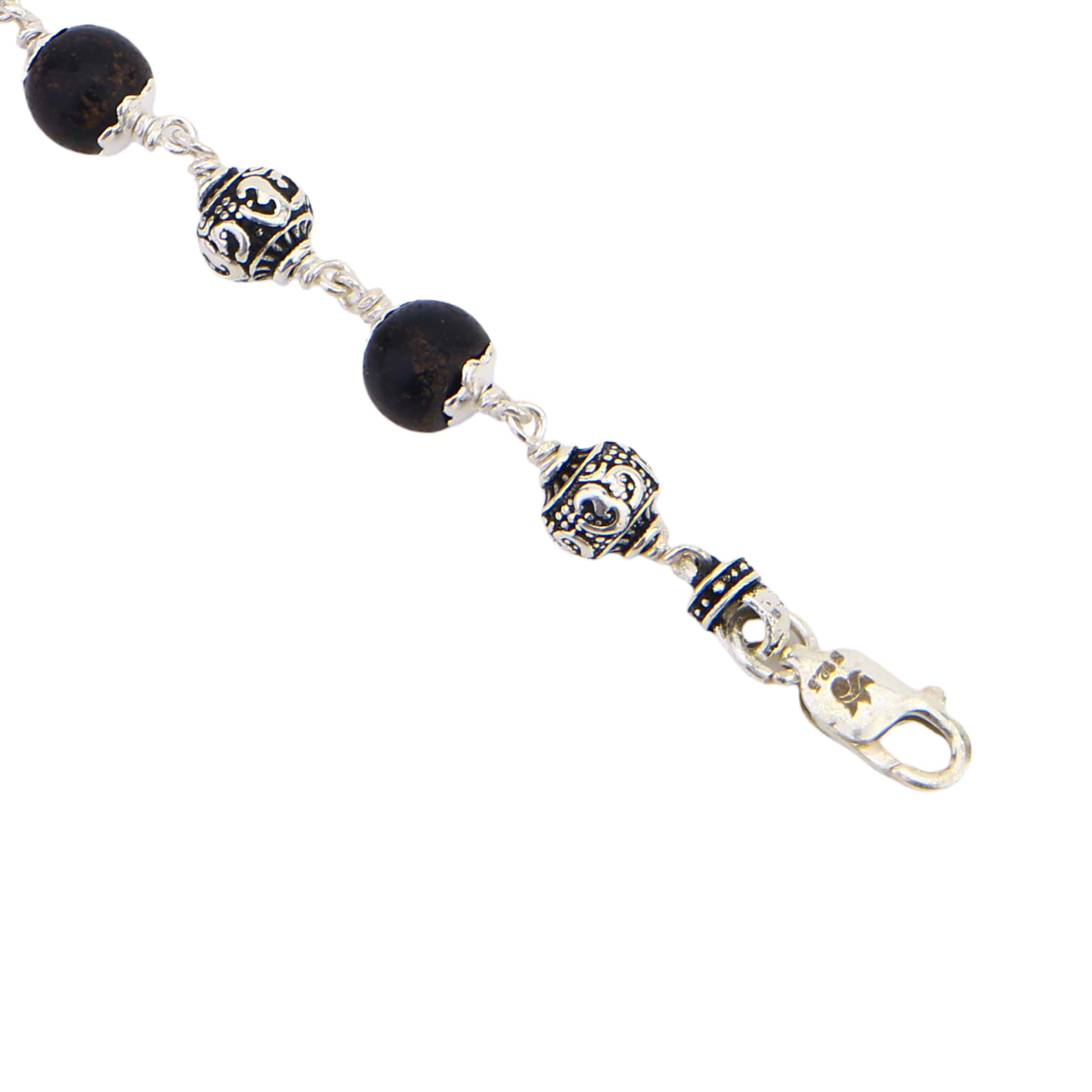 Karungali with Om Silver Bracelet - Image 6