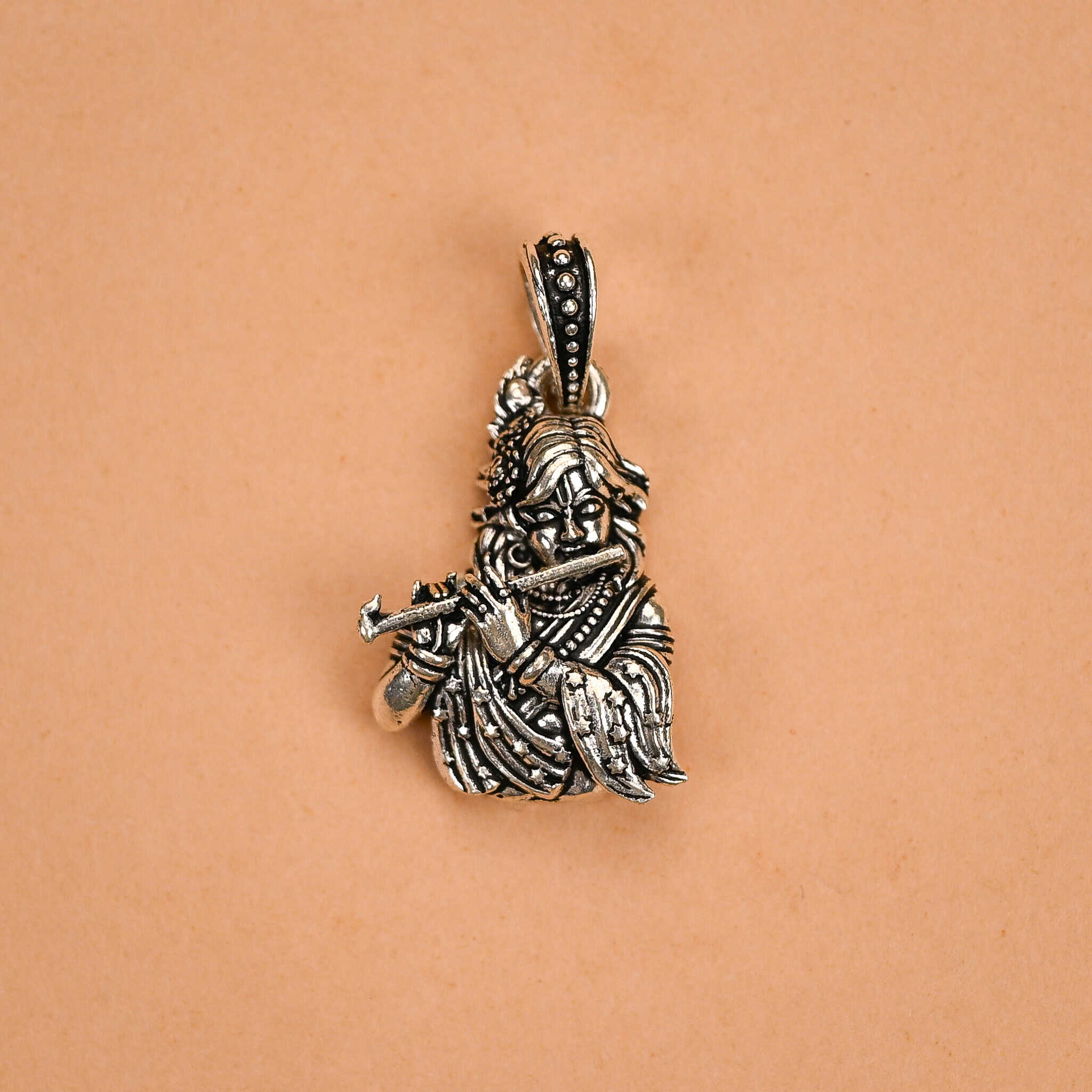 Krishna bansuri silver pendant - Image 2