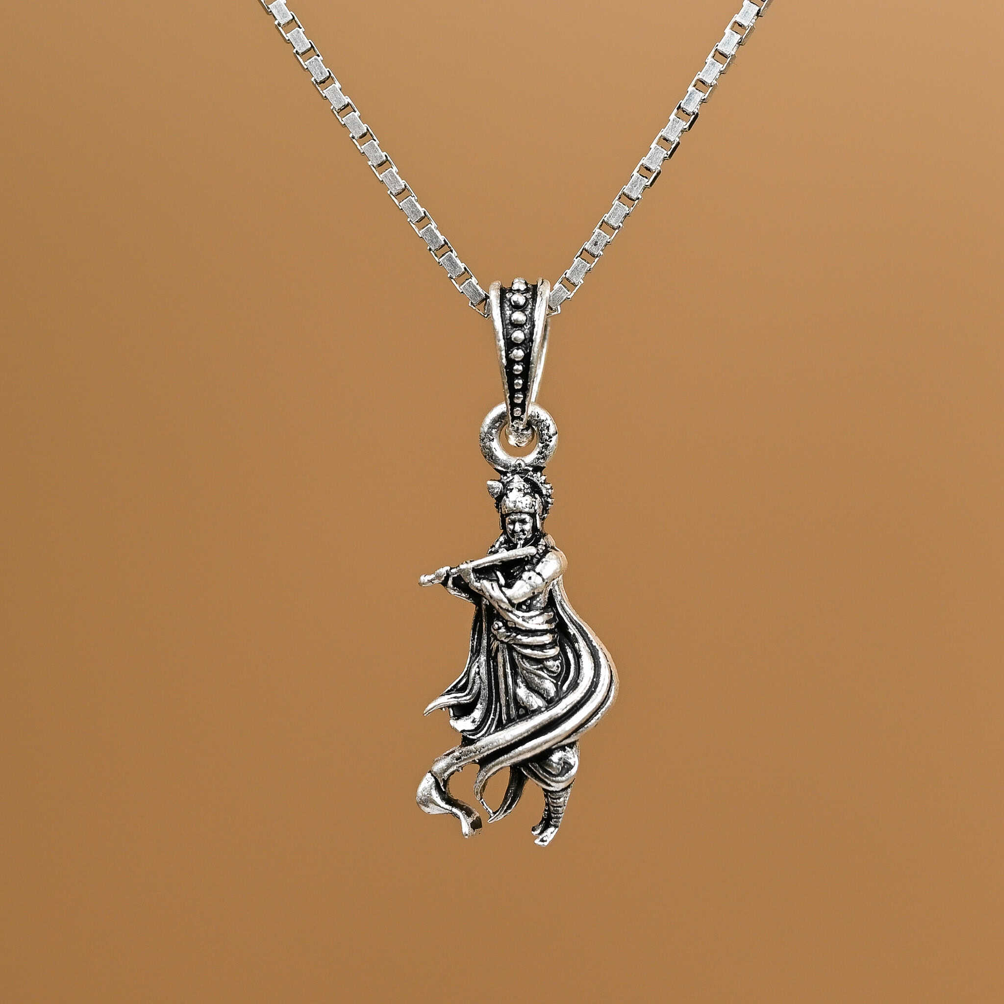 Krishna Silver Pendant - Image 3