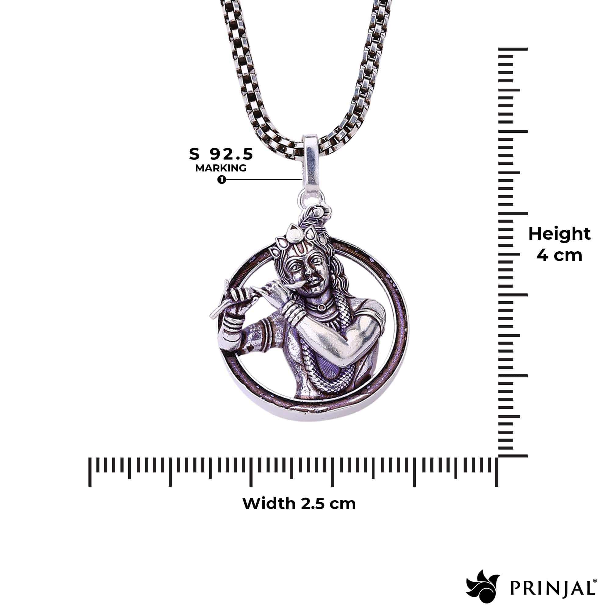 Lord Krishna Silver Pendant - Image 5