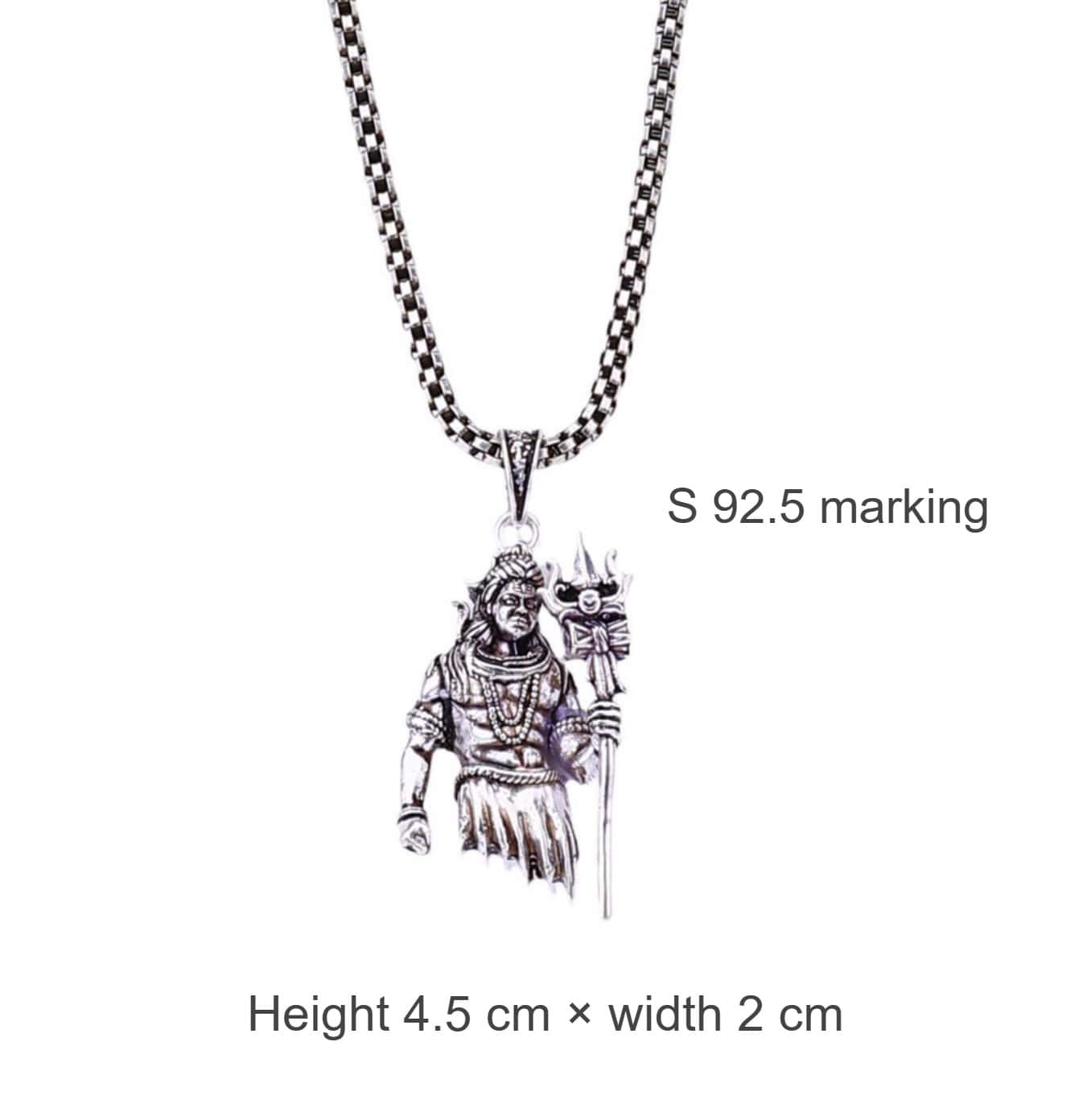 Lord Shiva Silver Pendant - Image 4