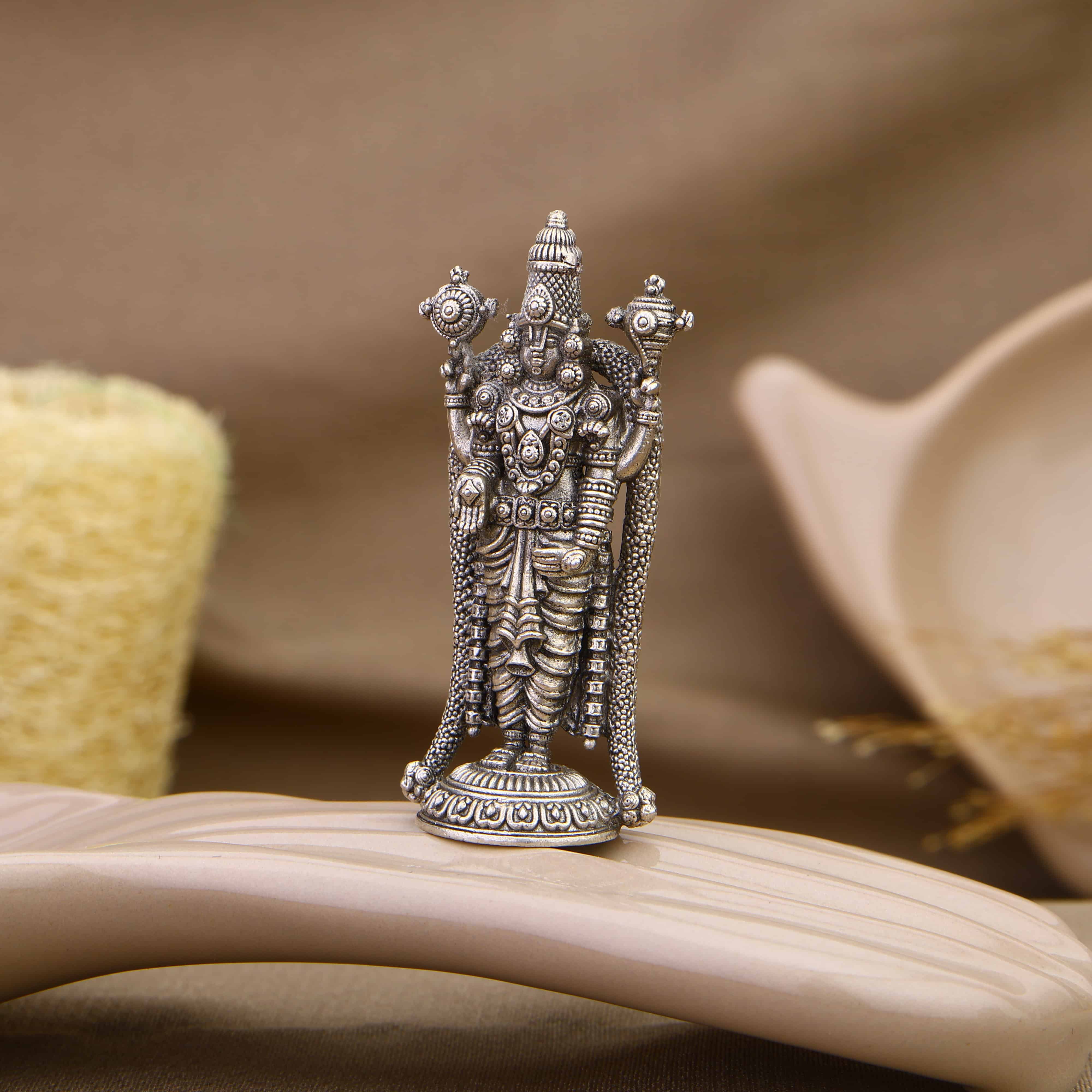 Lord Tirupati Balaji Silver Murti - Image 2