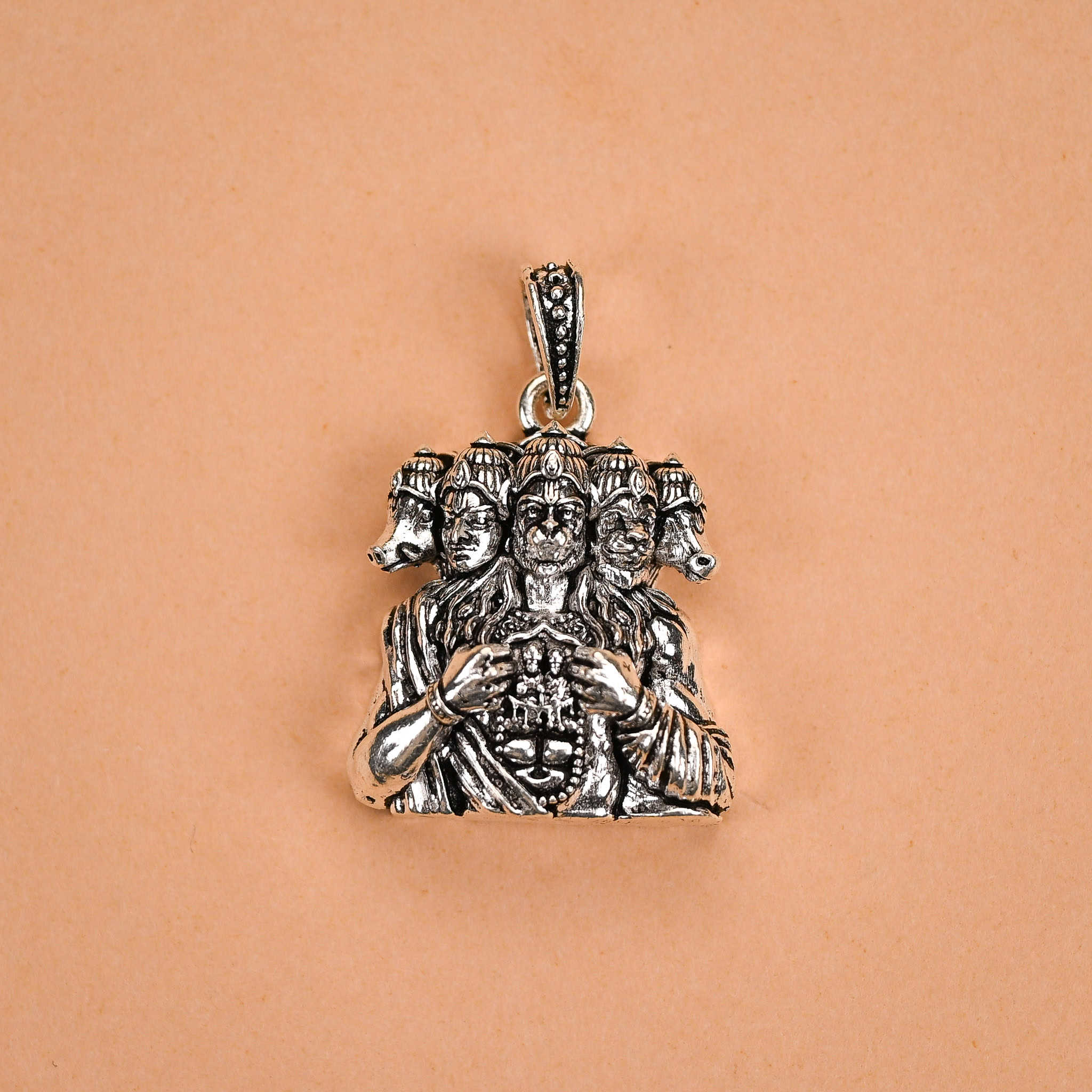 Panchmukhi Hanuman Silver Pendant - Image 2