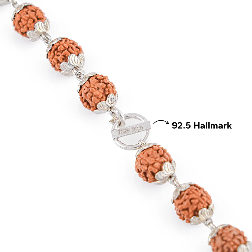 Rudraksha Silver Mala ( 8 – 9 mm Rudraksha Size) - Image 6