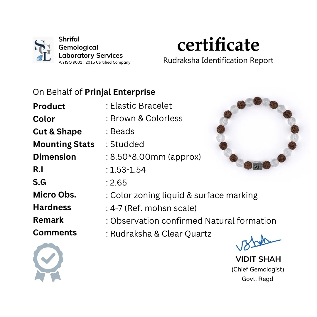 Rudraksha with Sphatik Diamond Cut Beads Bracelet - Image 7