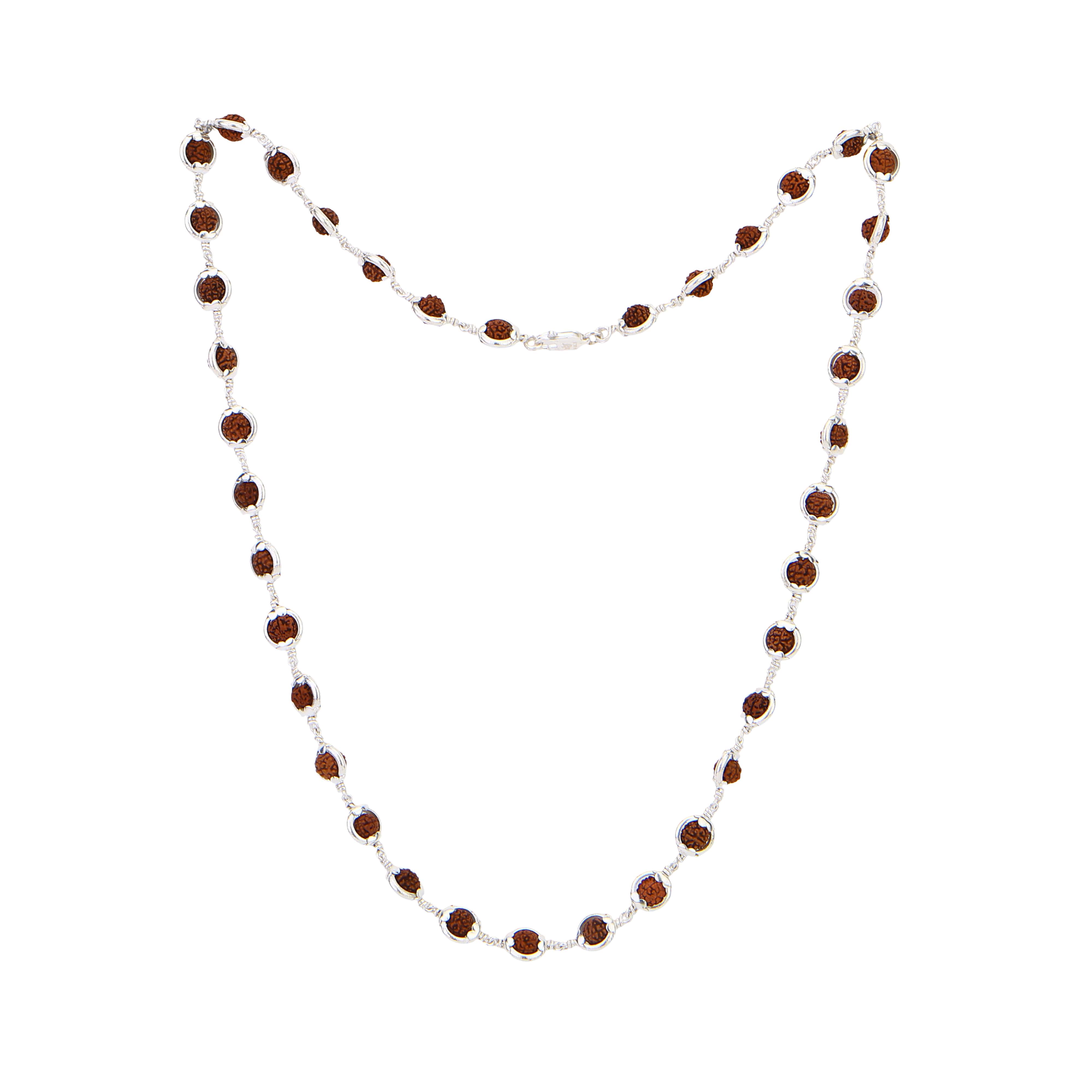 Rudraksha Capping Silver Mala - Image 5