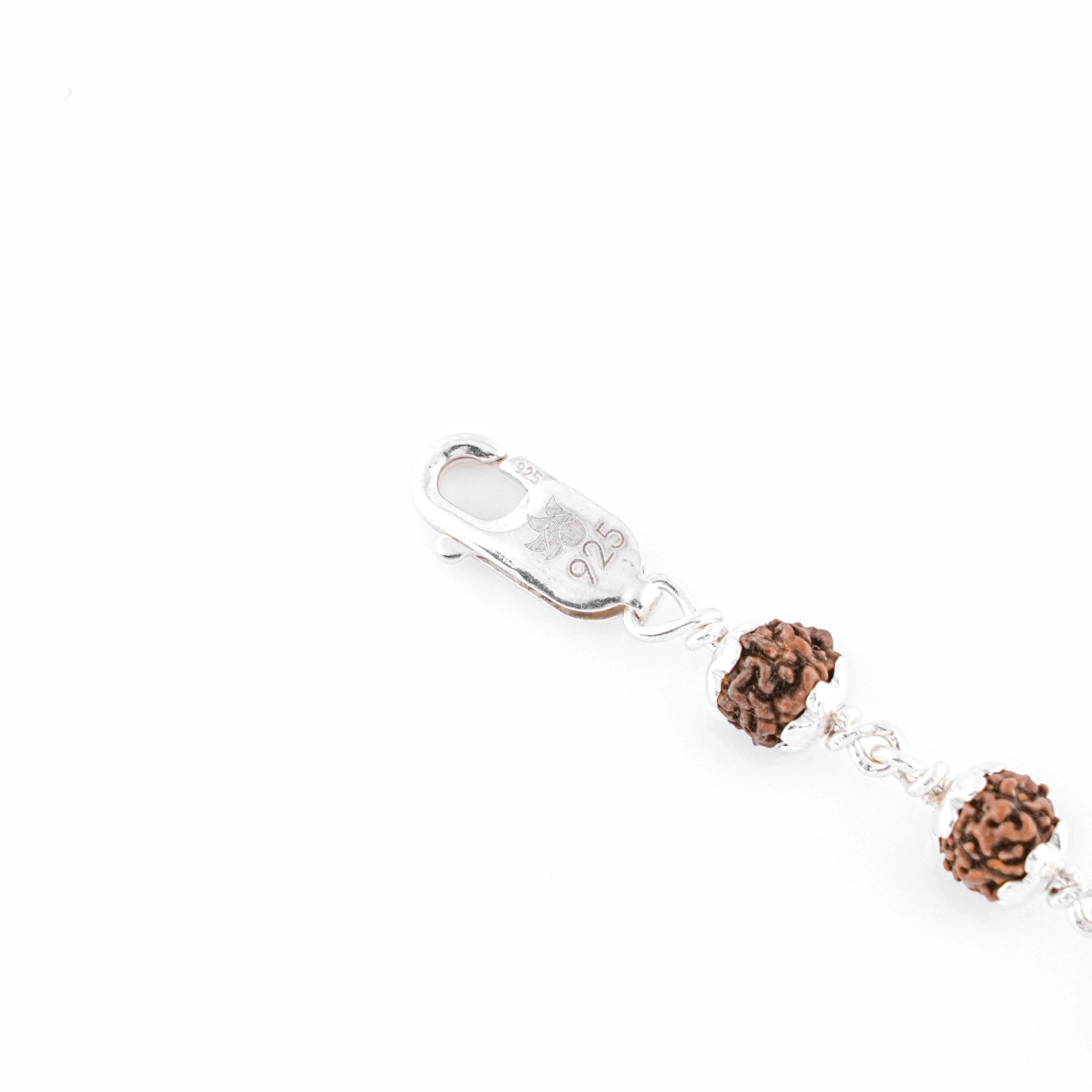 Rudraksha Silver Bracelet with Om Damru Bracelet - Image 5