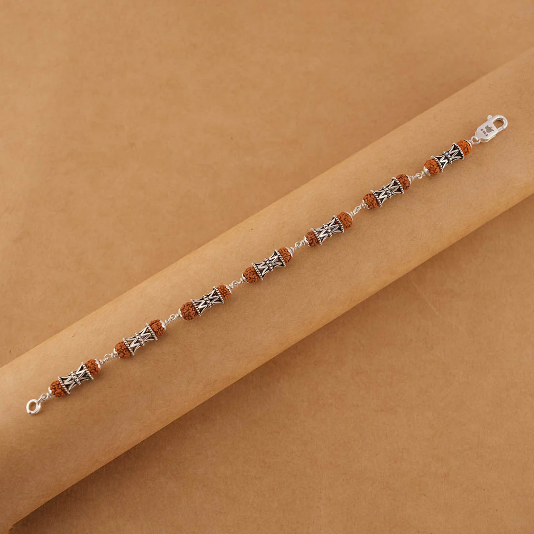 Rudraksha Silver Damaru Bracelet - Image 3