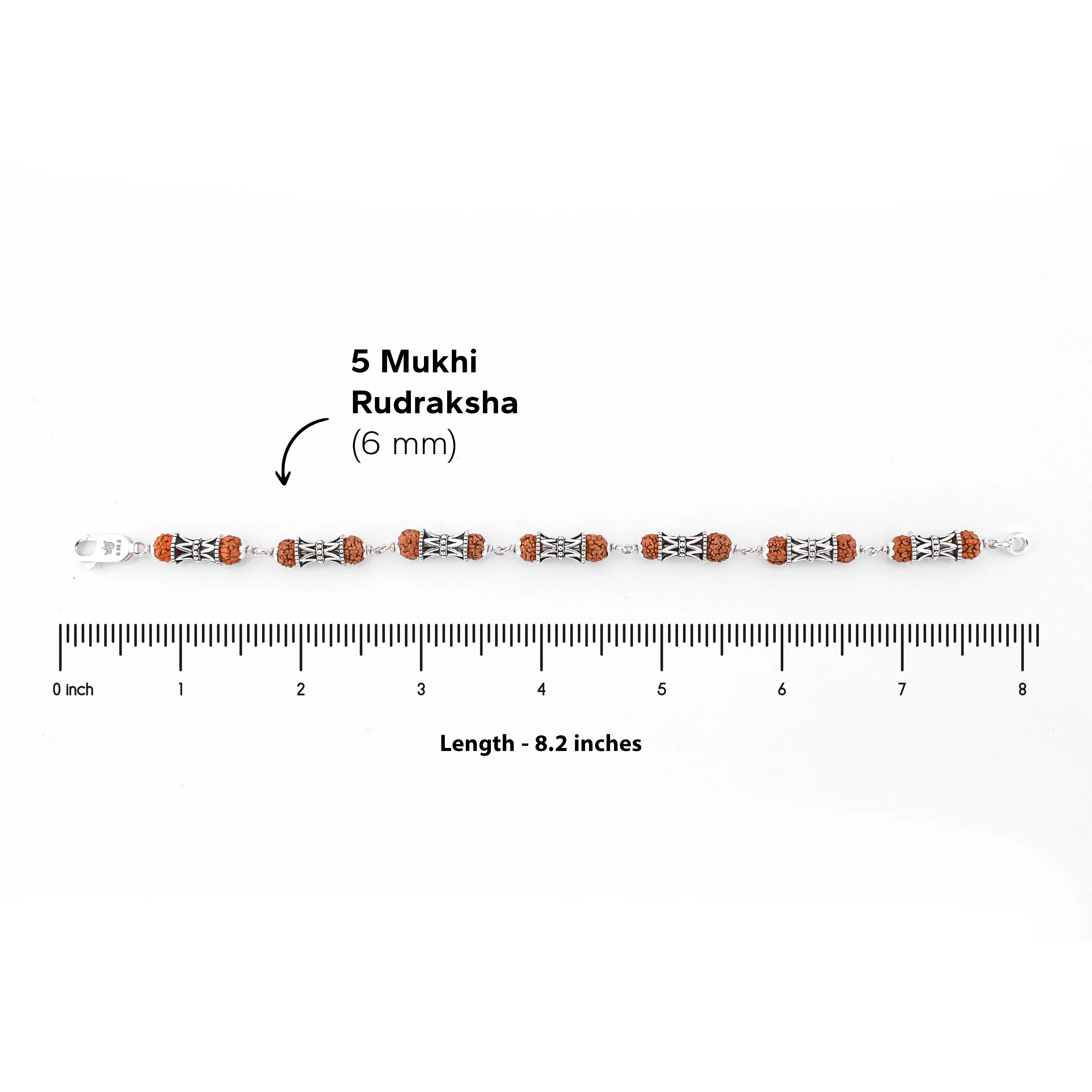 Rudraksha Silver Damaru Bracelet - Image 6