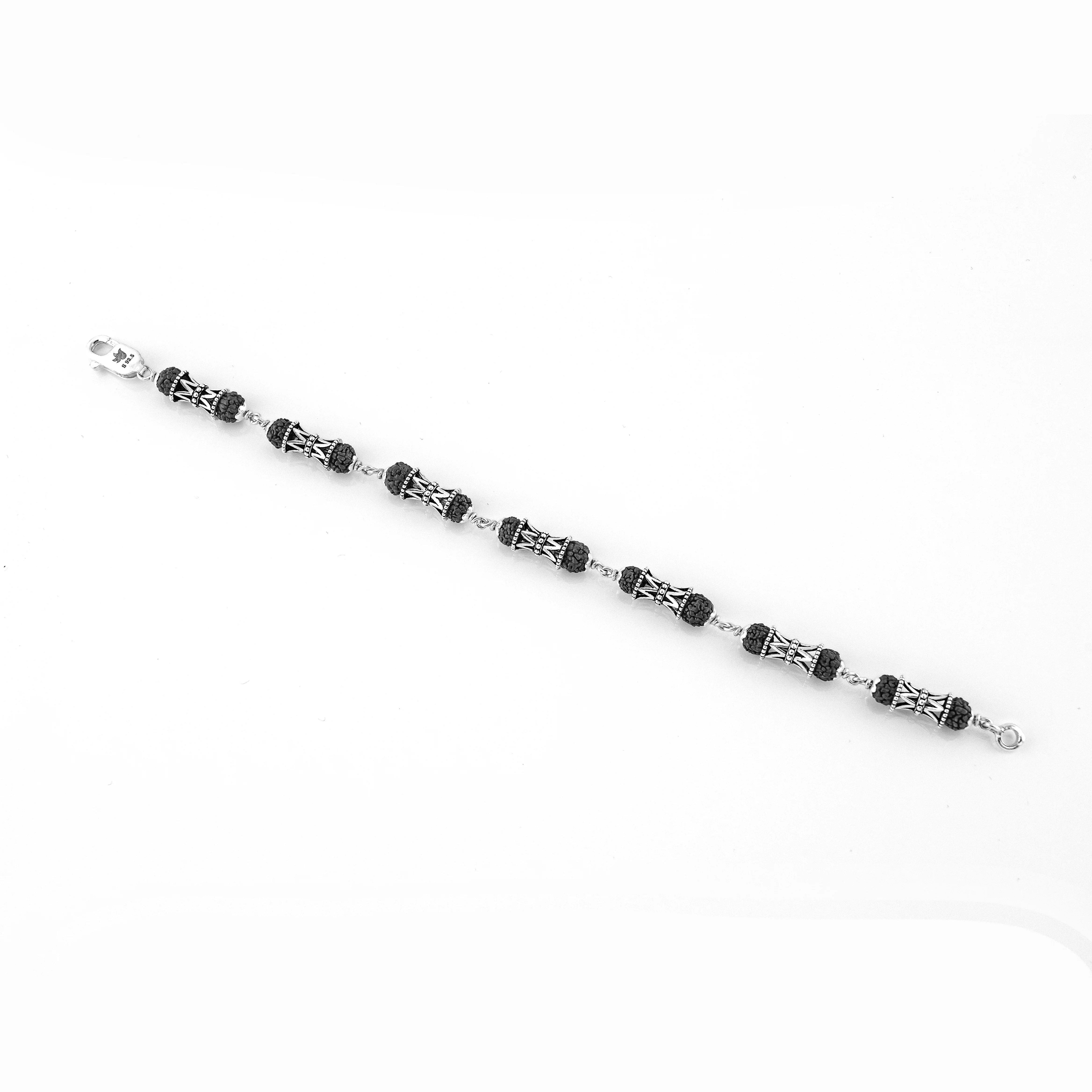 Rudraksha Silver Damaru Bracelet - Image 7
