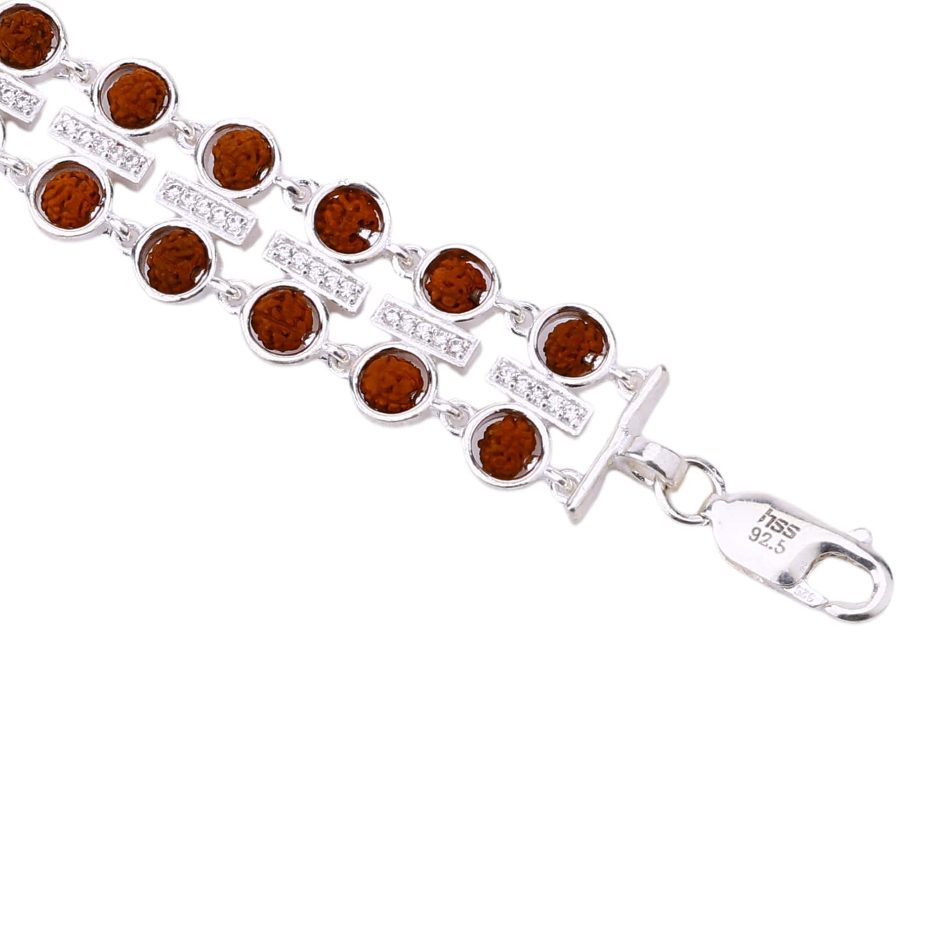 Rudraksha Silver Double Row Shri Ram Bracelet - Image 5