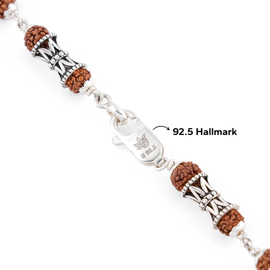 Rudraksha Silver Mala (Damru Beads) - Image 5