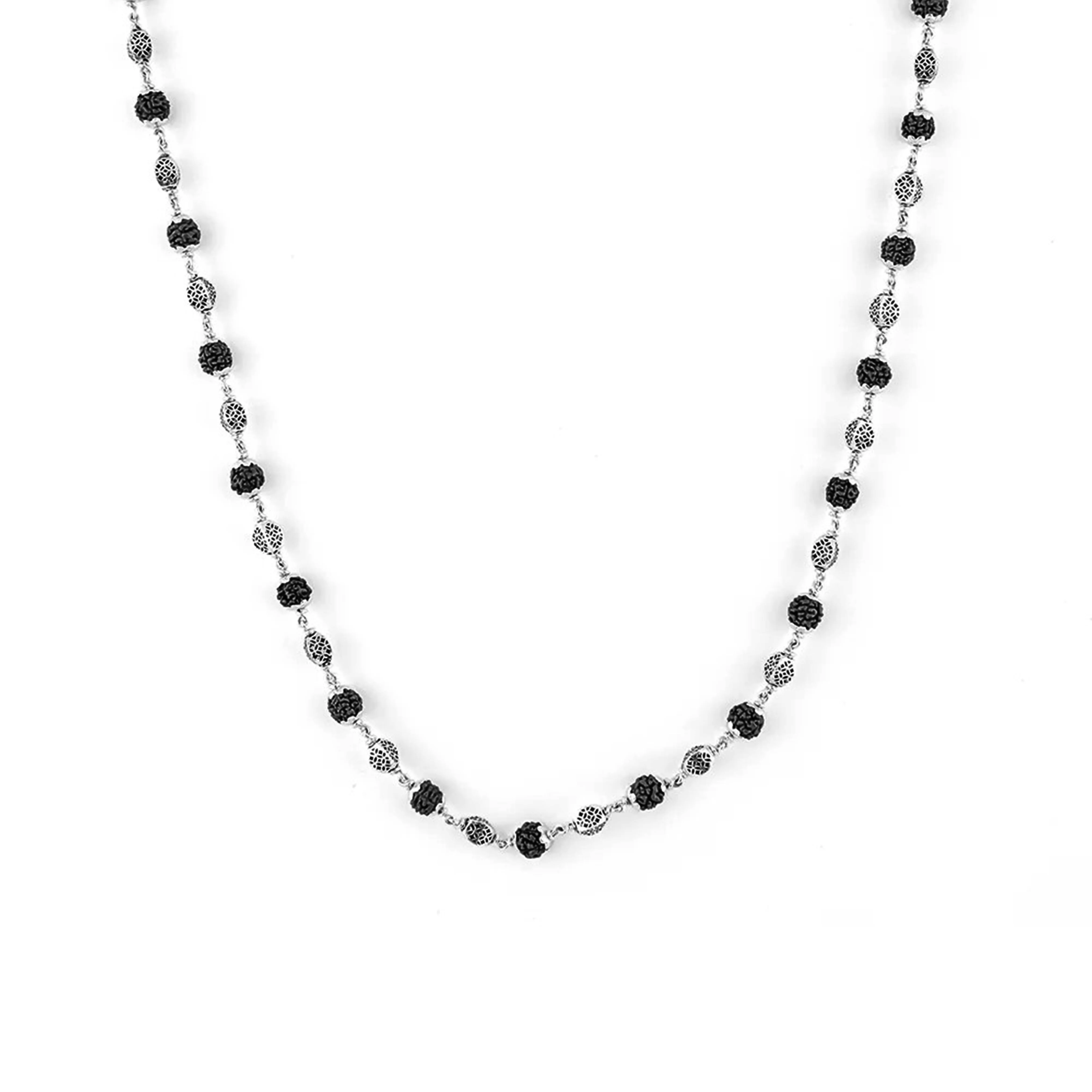 Rudraksha Silver Mala (Oval Beads) - Image 10